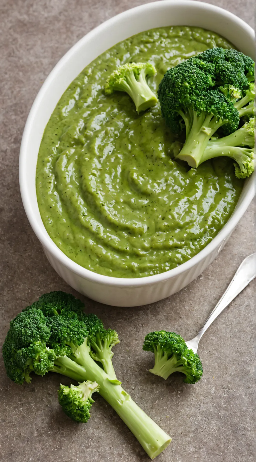 ai character: Pureed broccoli  background