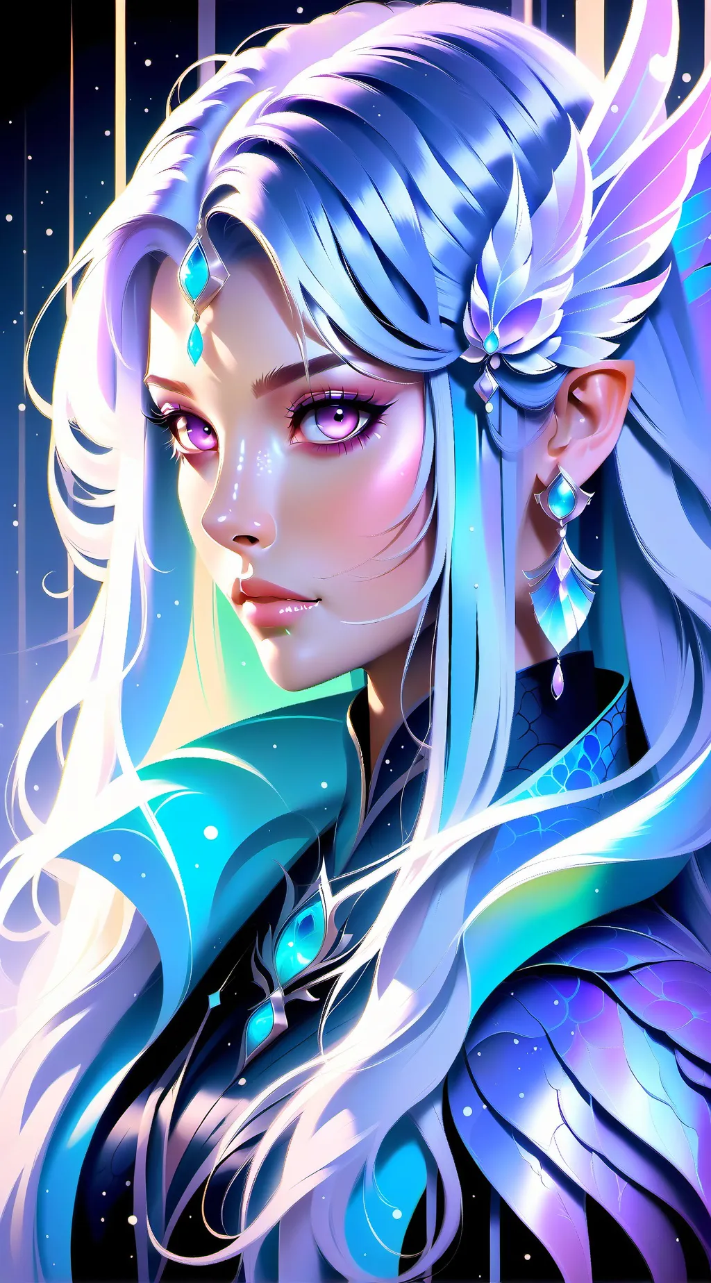 ai character: crystal background