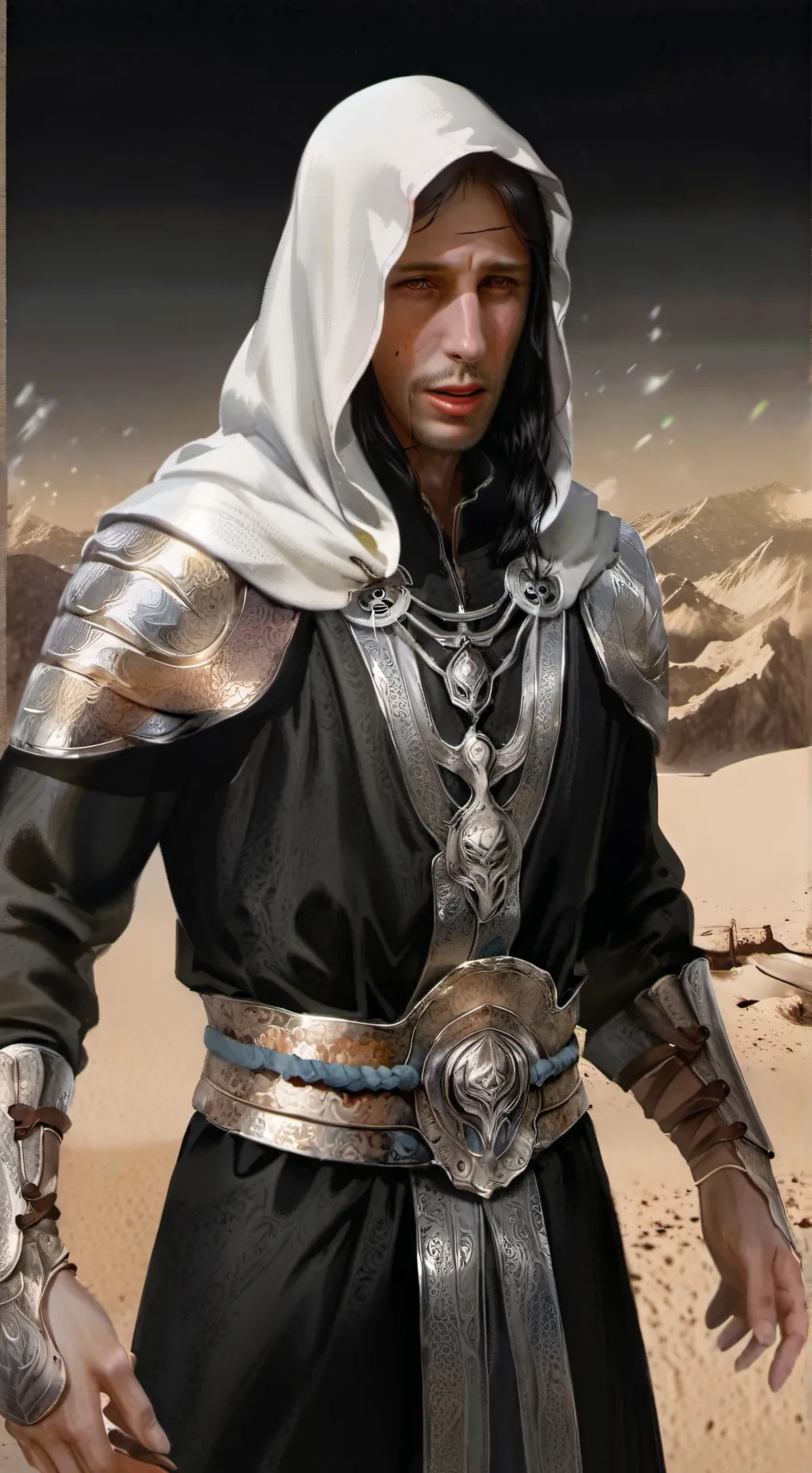 ai character: enfocar  él habla background