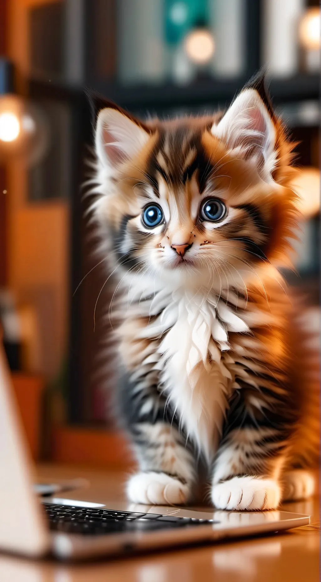 ai character: Newborm kitten  background
