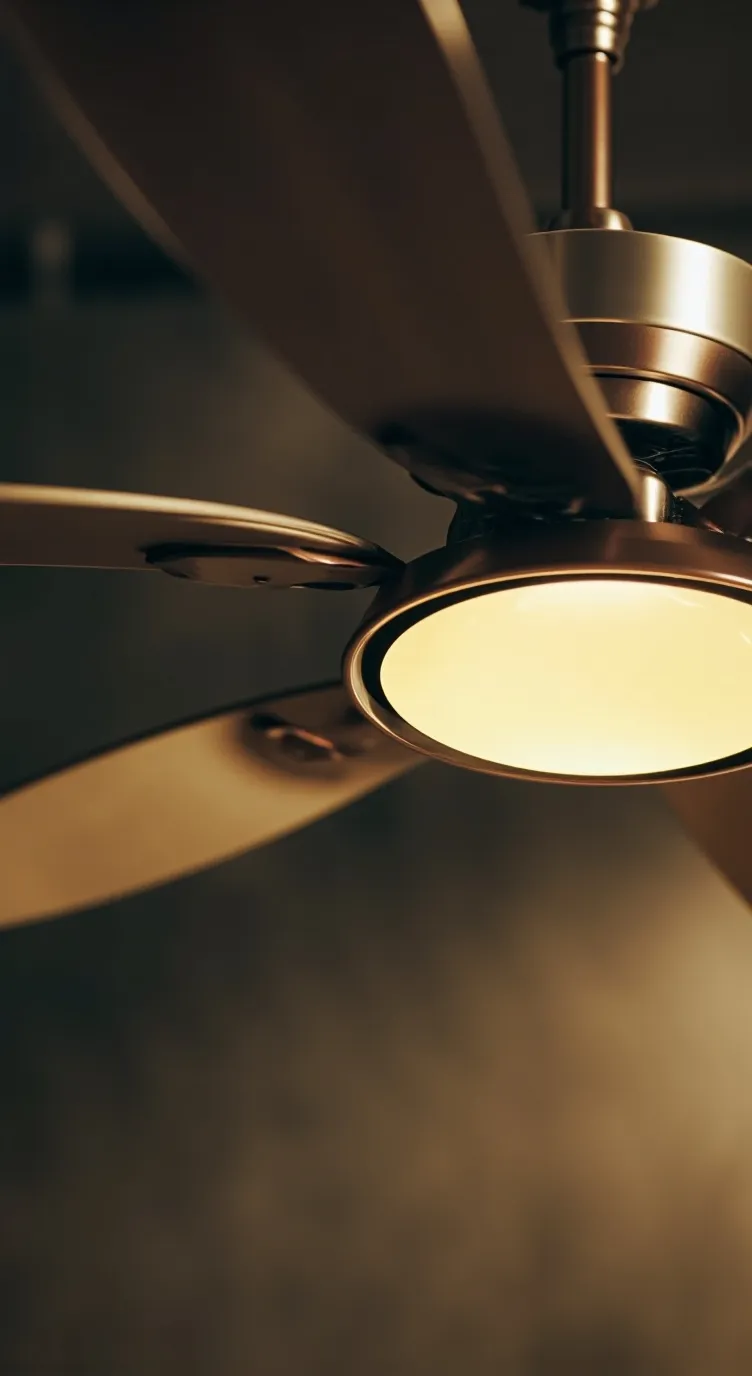 ai character: a ceiling fan background