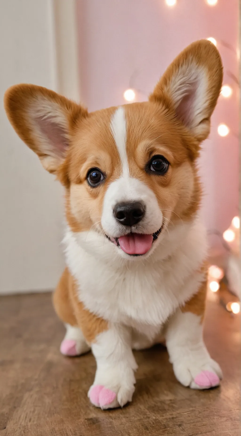 ai character: Corgi puppy  background