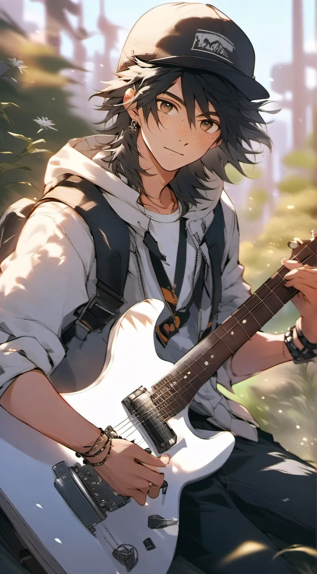 ai character: Neighborhood boy. background