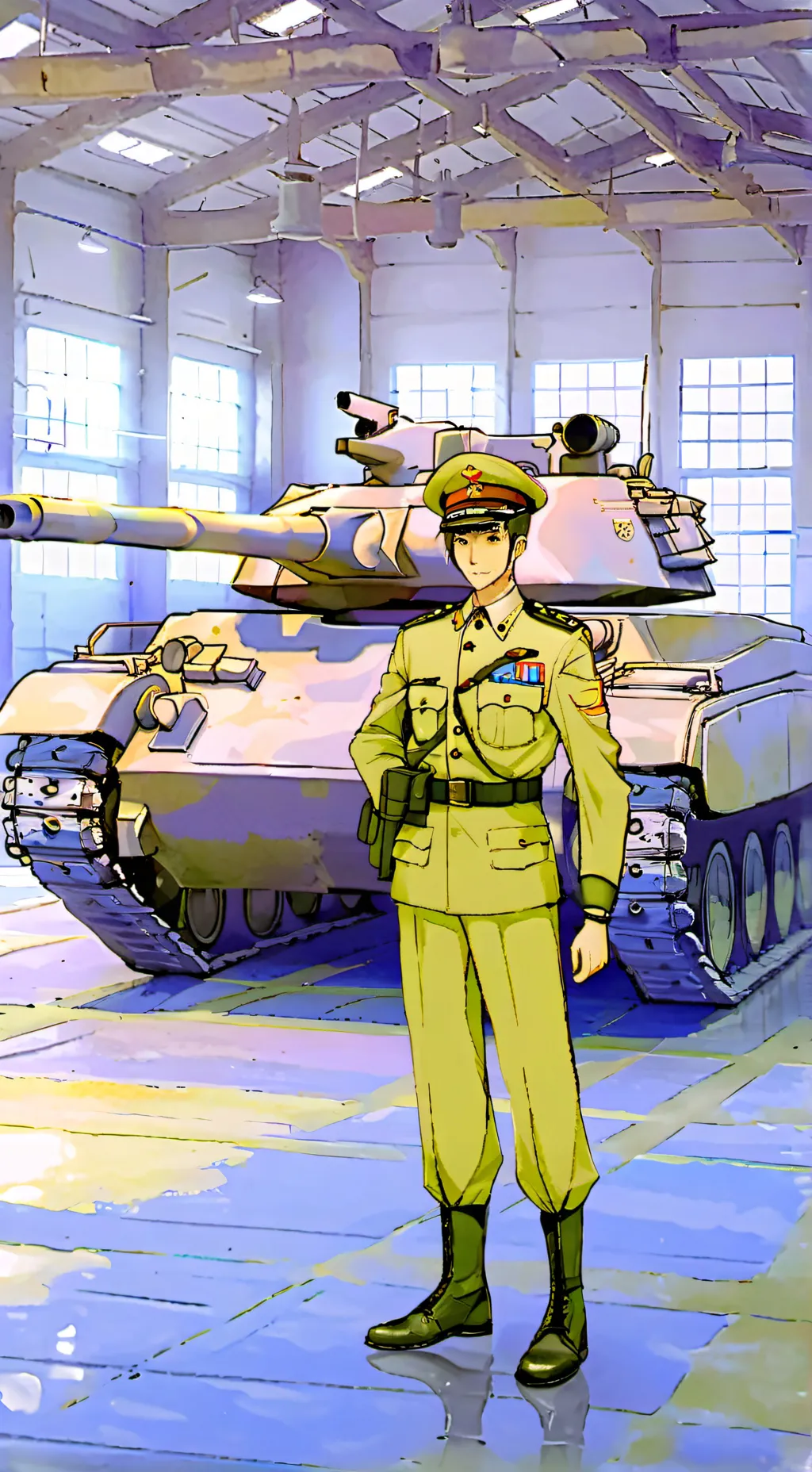 ai character: tank driver promo background