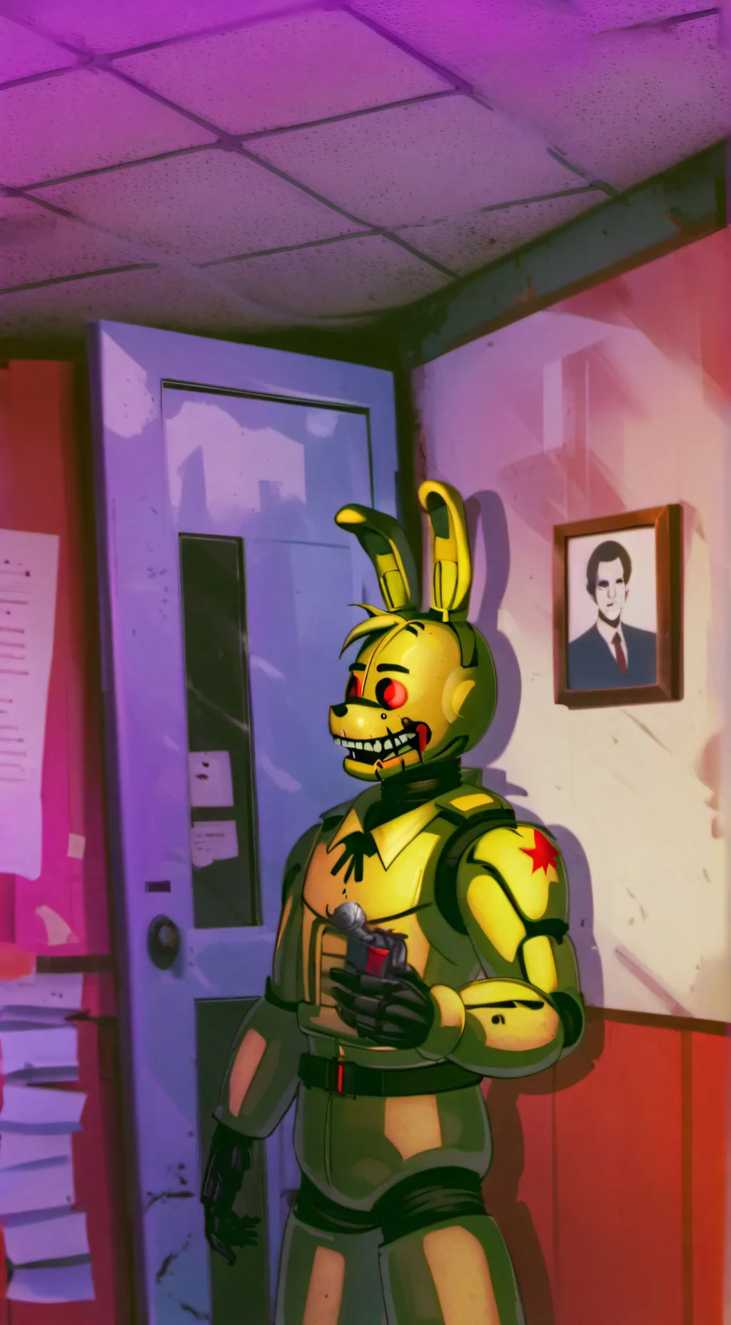 ai character: springbonnie  background
