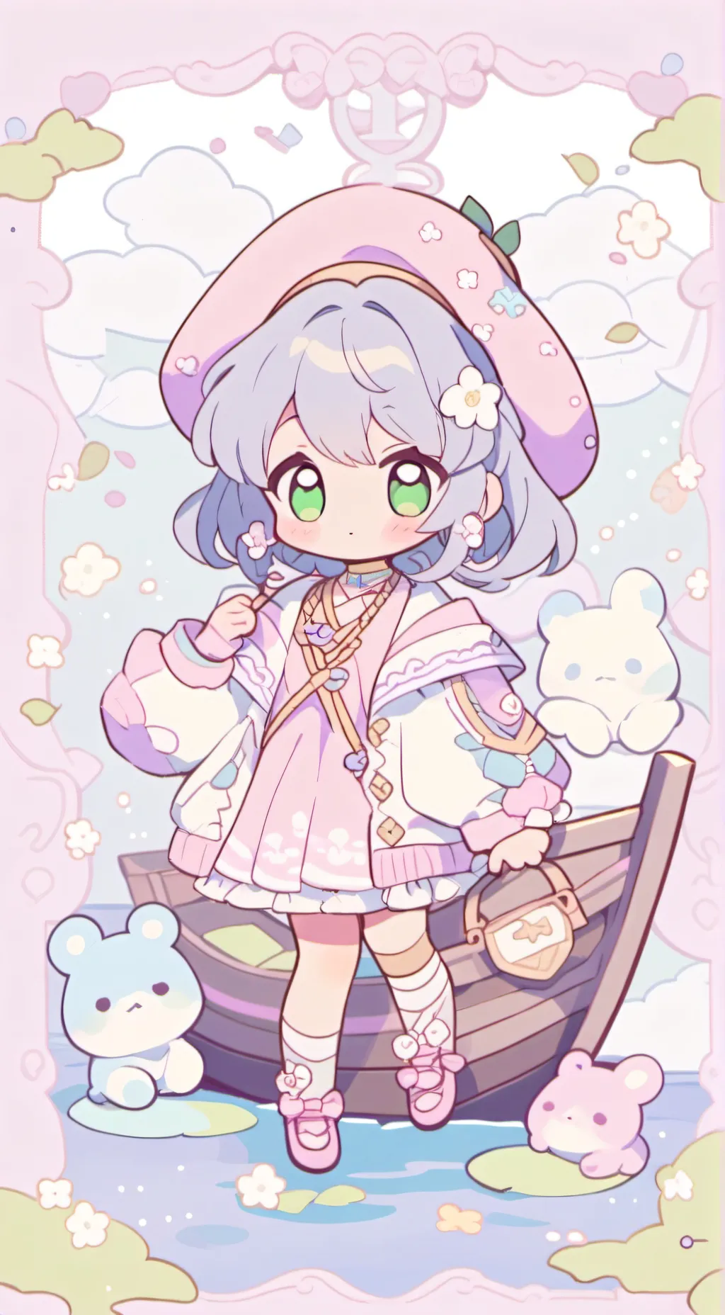 ai character: bebita pequeña background