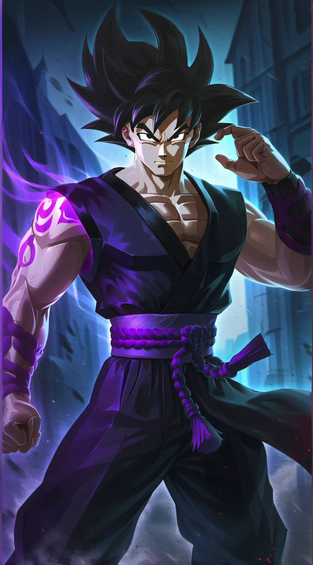 ai character: Dark Goku  background