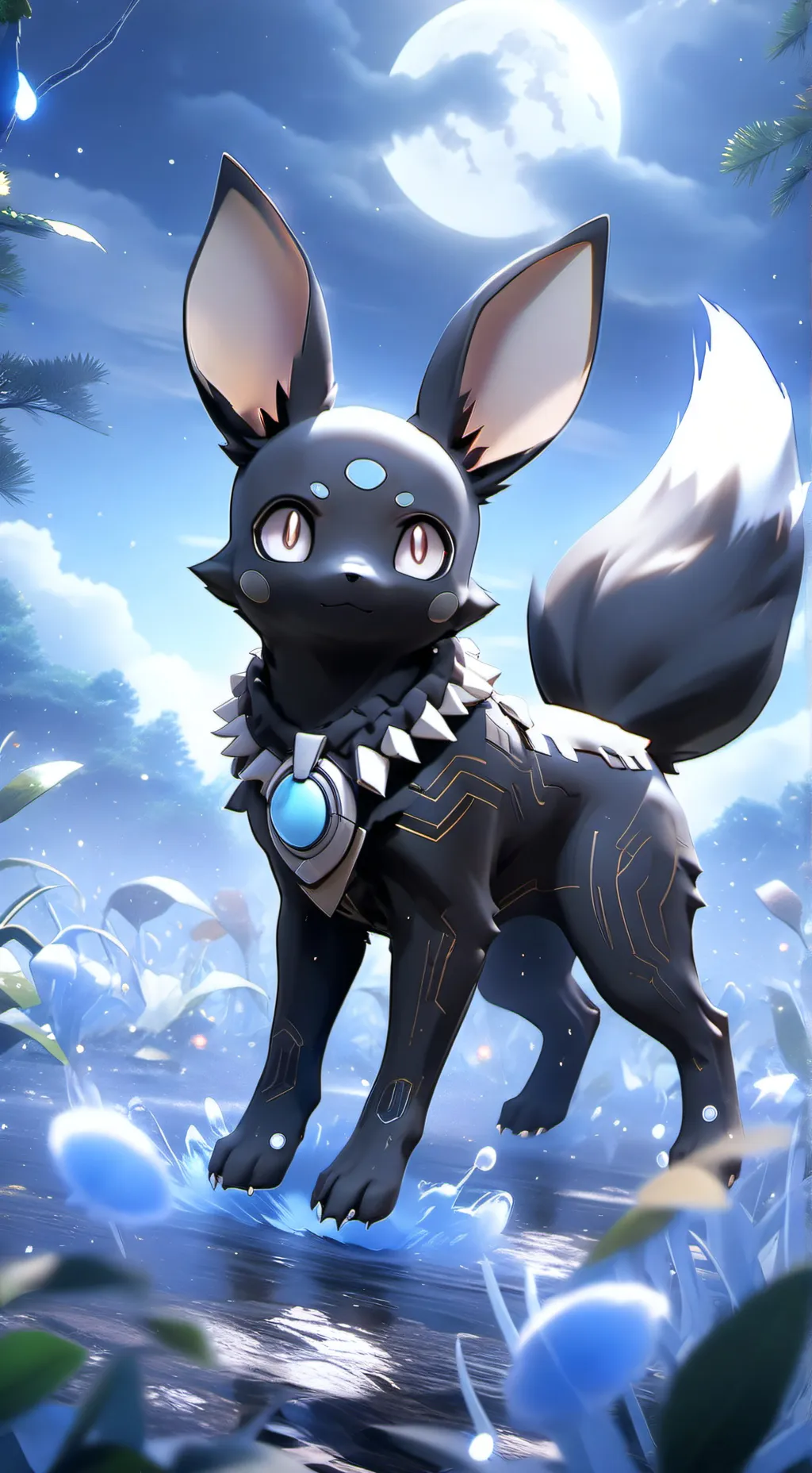 ai character: Umbreon suit background