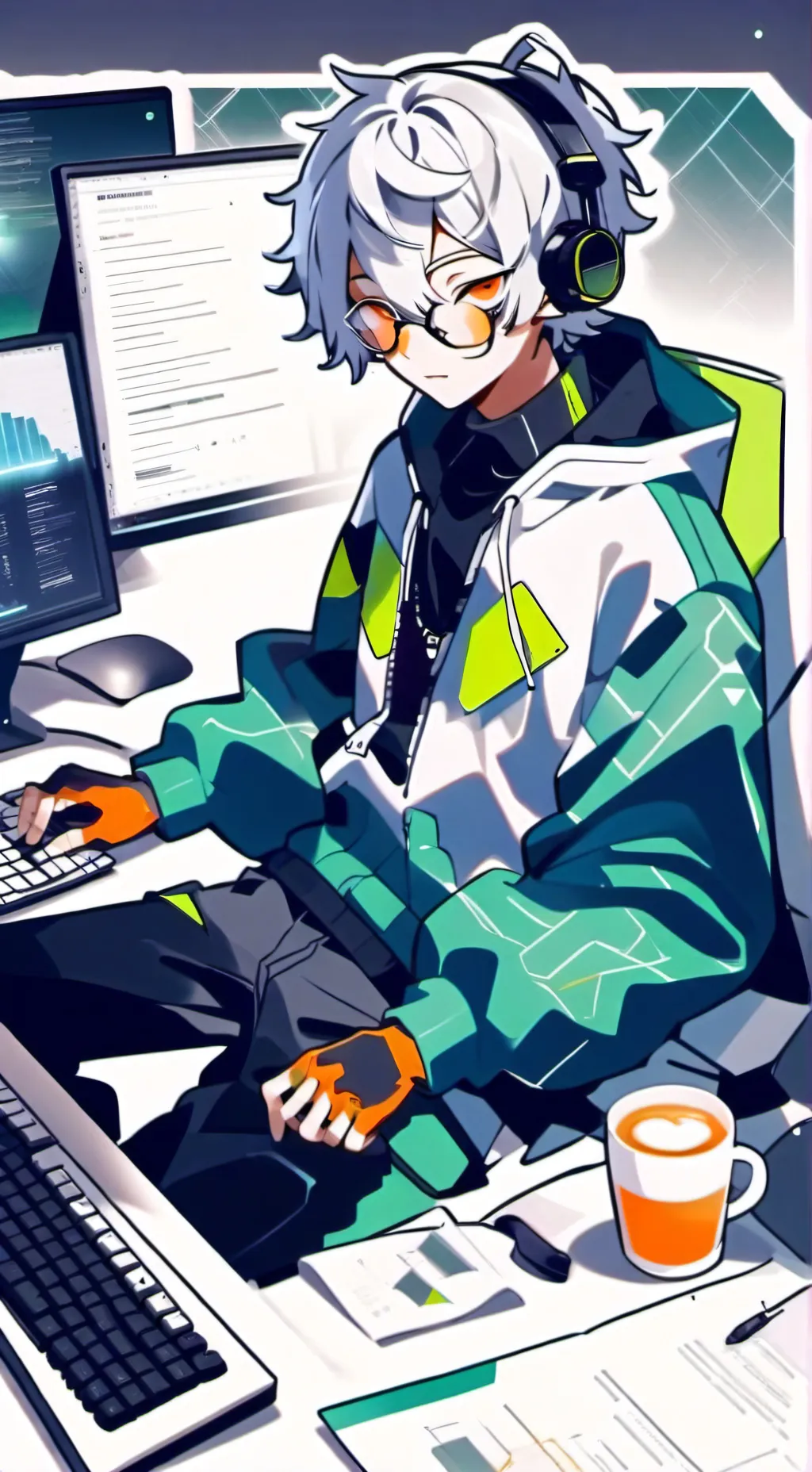 ai character: carly sunor😎 background