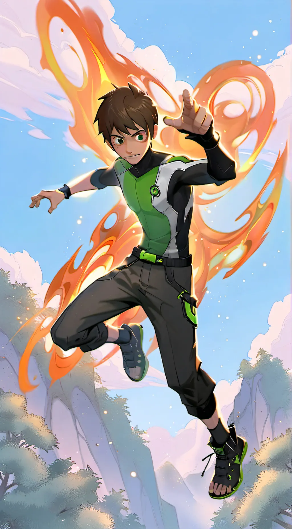 ai character: ben 10 reboot background