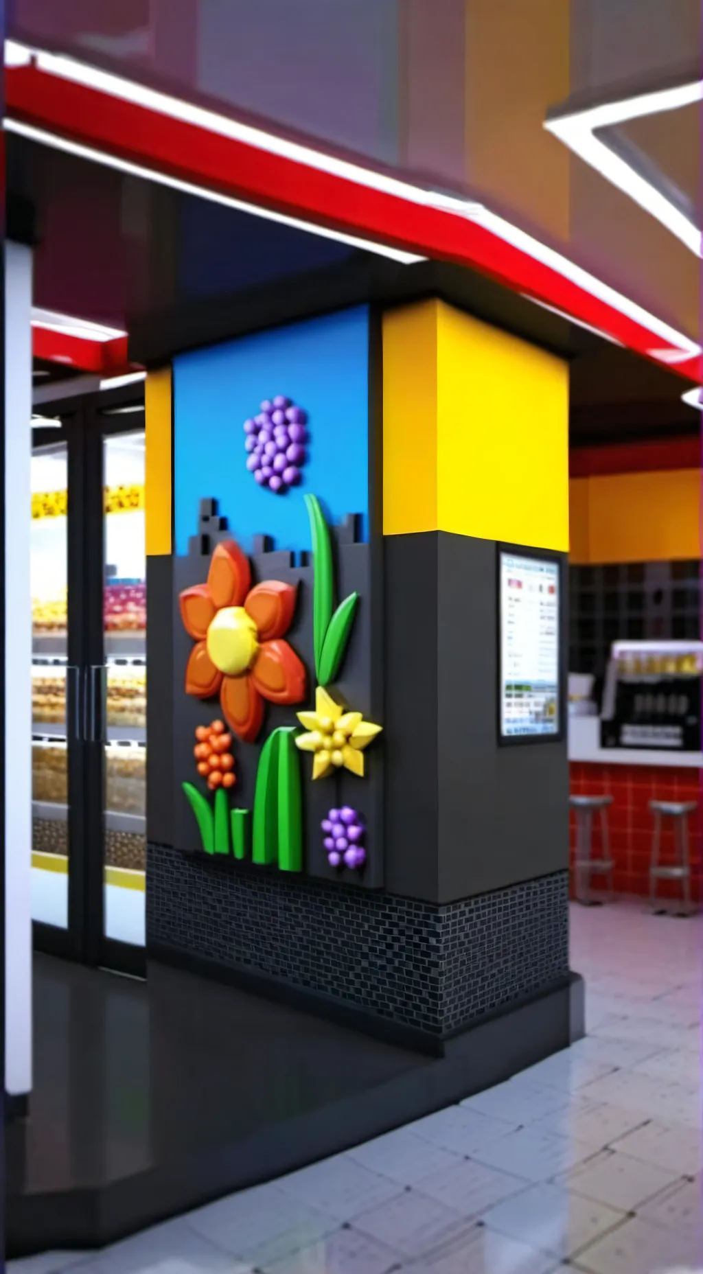 ai character: dandys fast food background