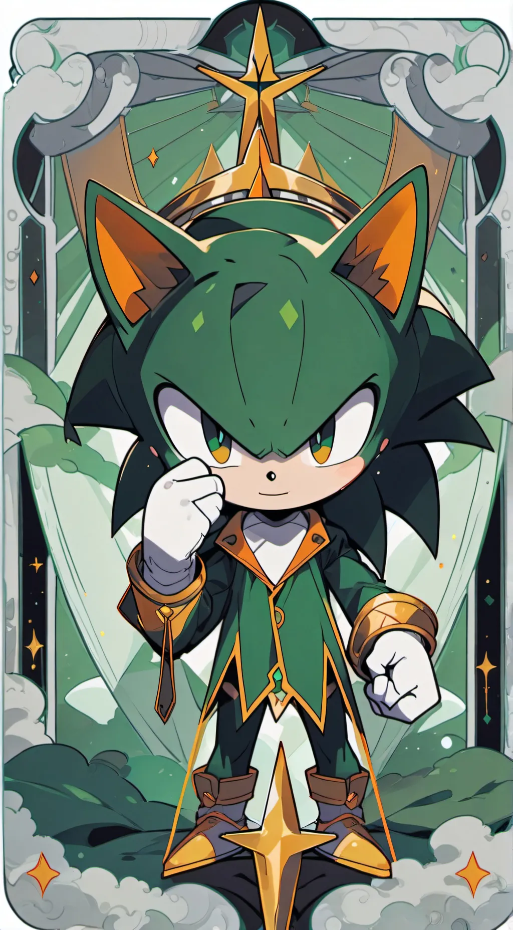 ai character: Shin Sonic  background