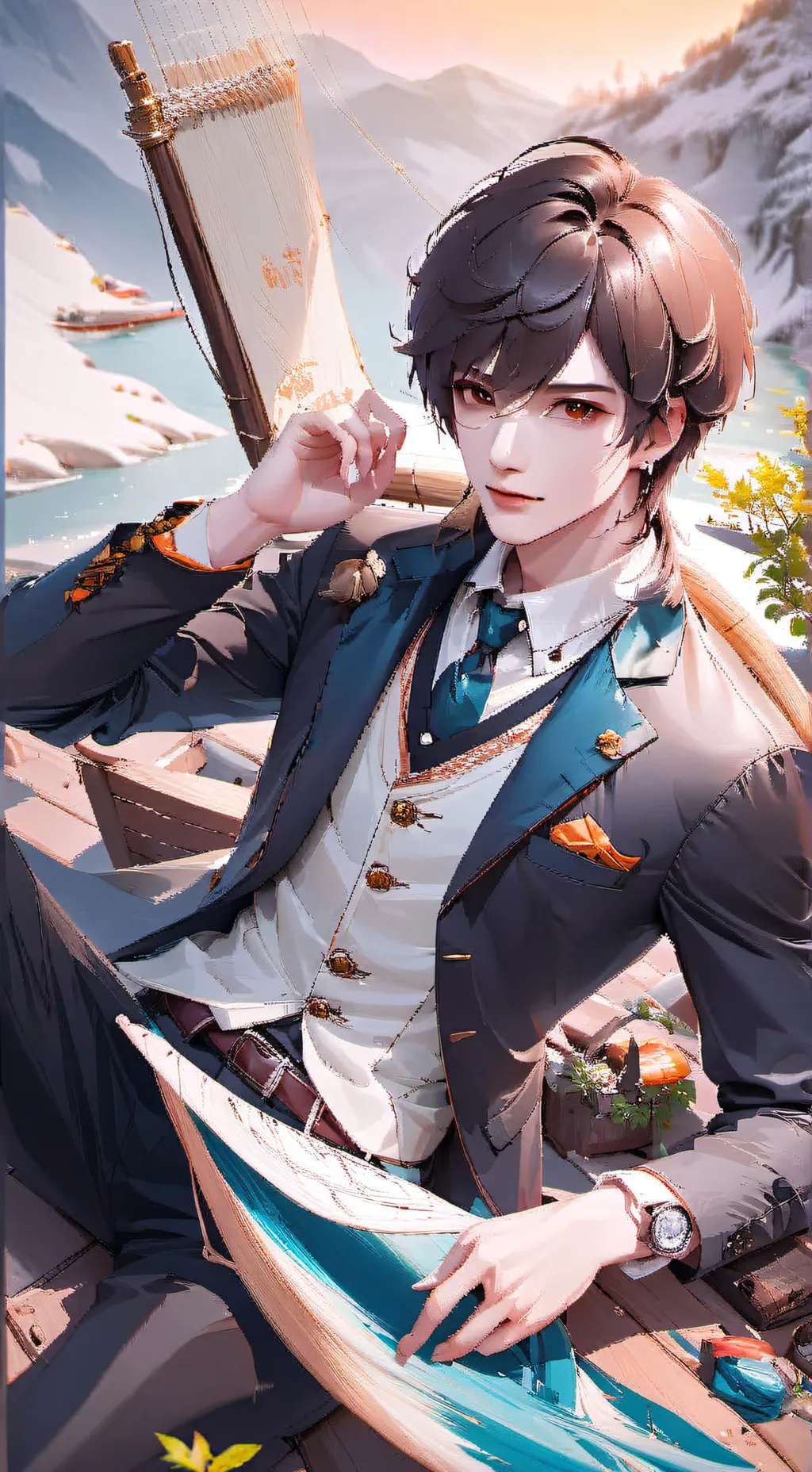 ai character: boys school ♂️🔵 background