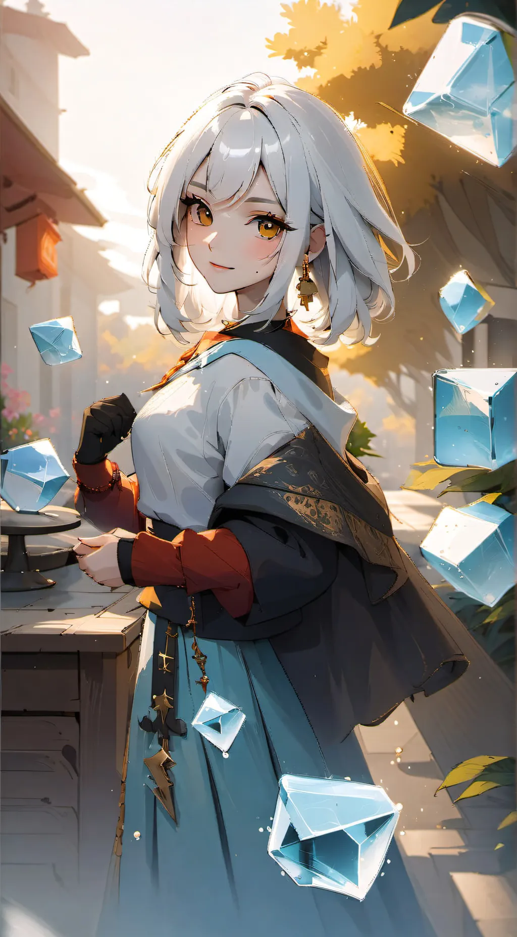 ai character: Mina(team leadr)  background