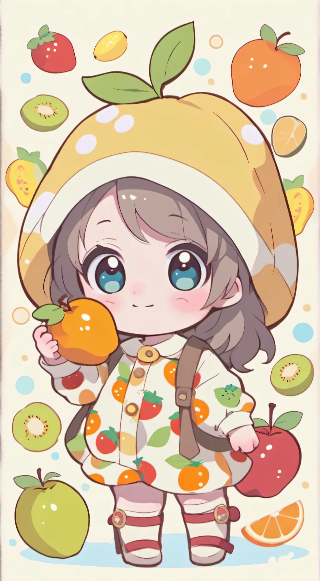 ai character: fruit babies background