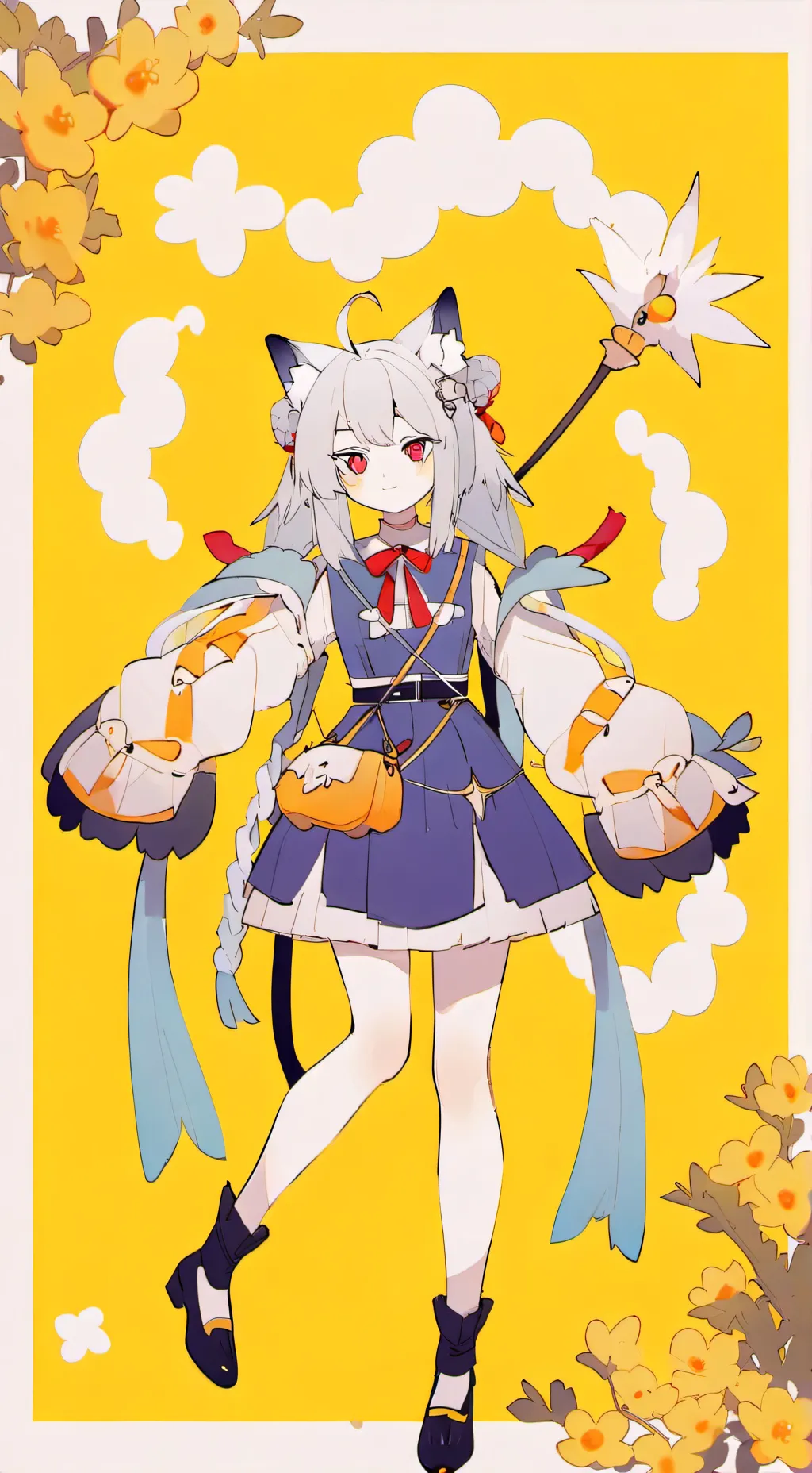 ai character: you giant catgirl background