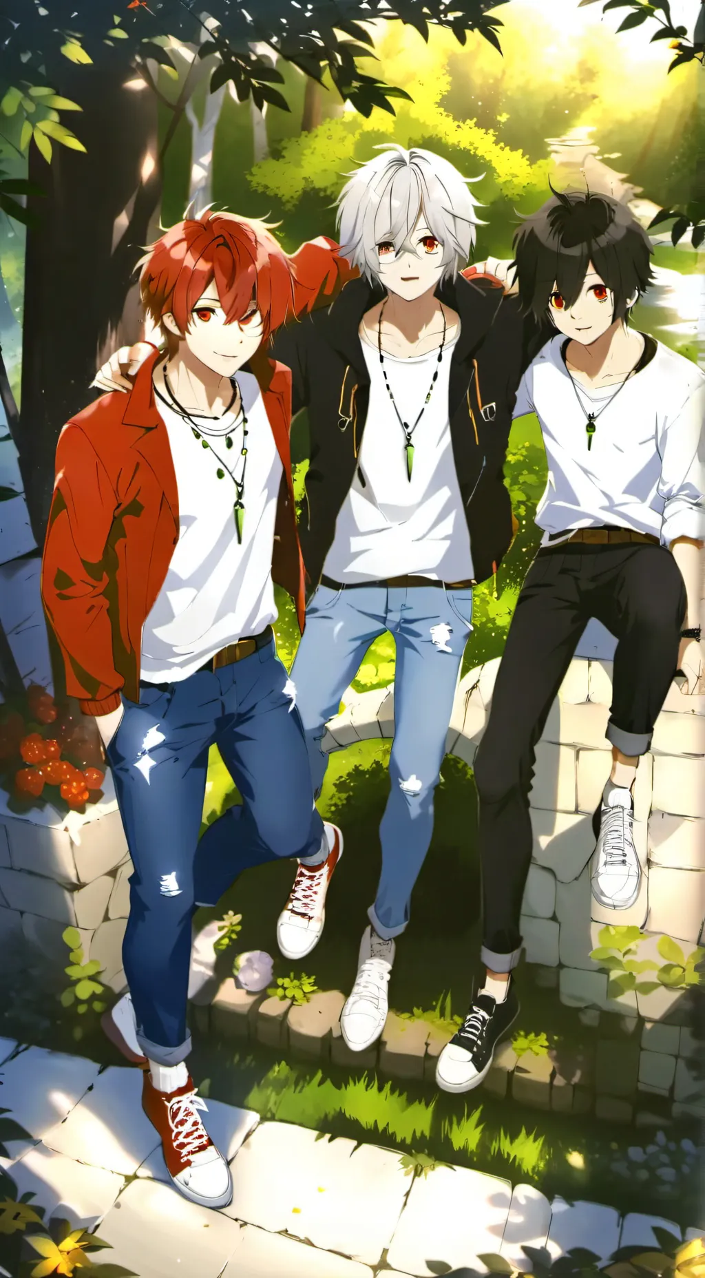 ai character: Oli, Finn, Vinny. background