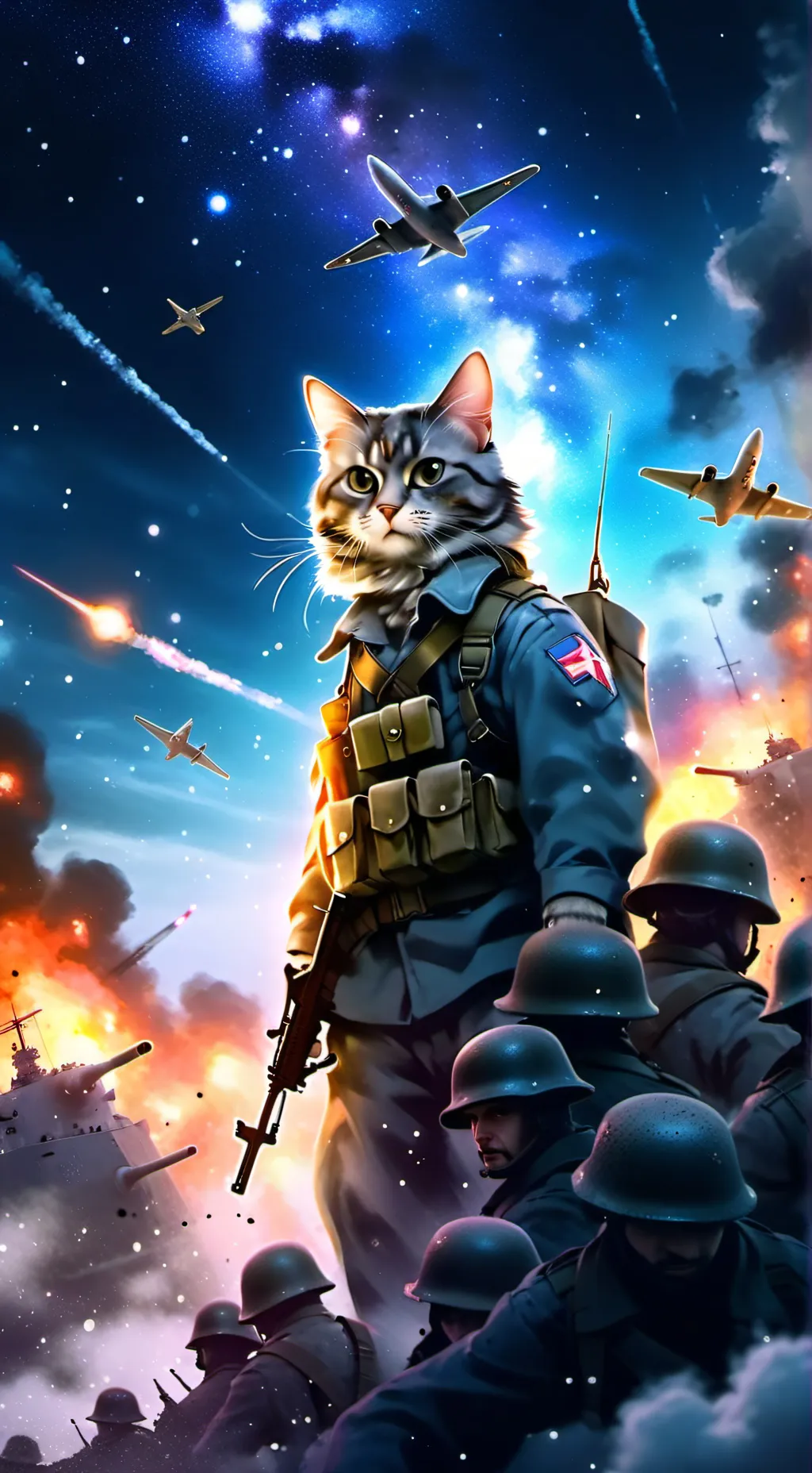 ai character: furry world war II background