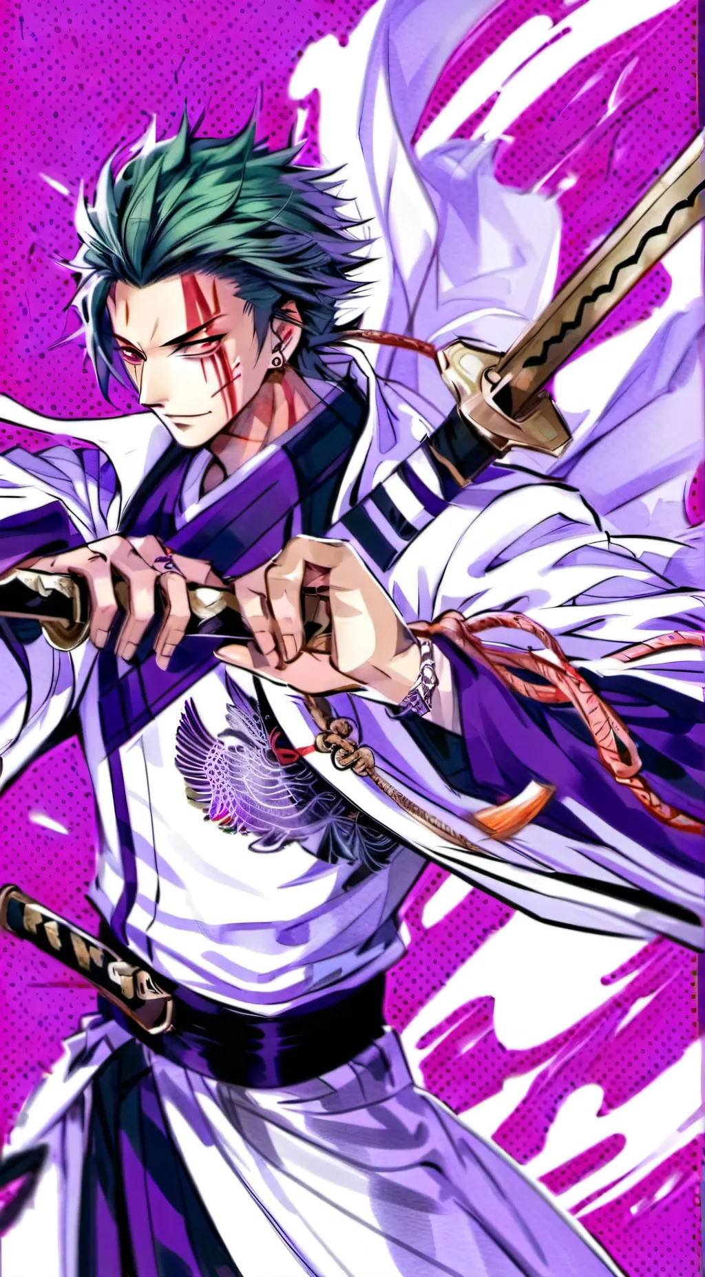 ai character: Zoro vs Mihawk  background