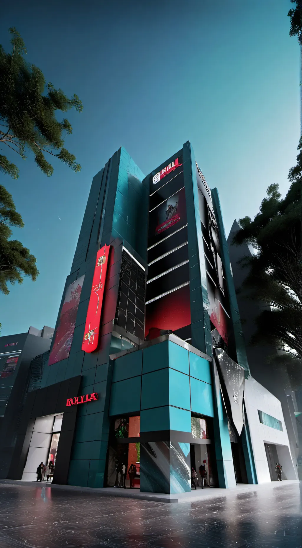 ai character: Mha mall scene! background
