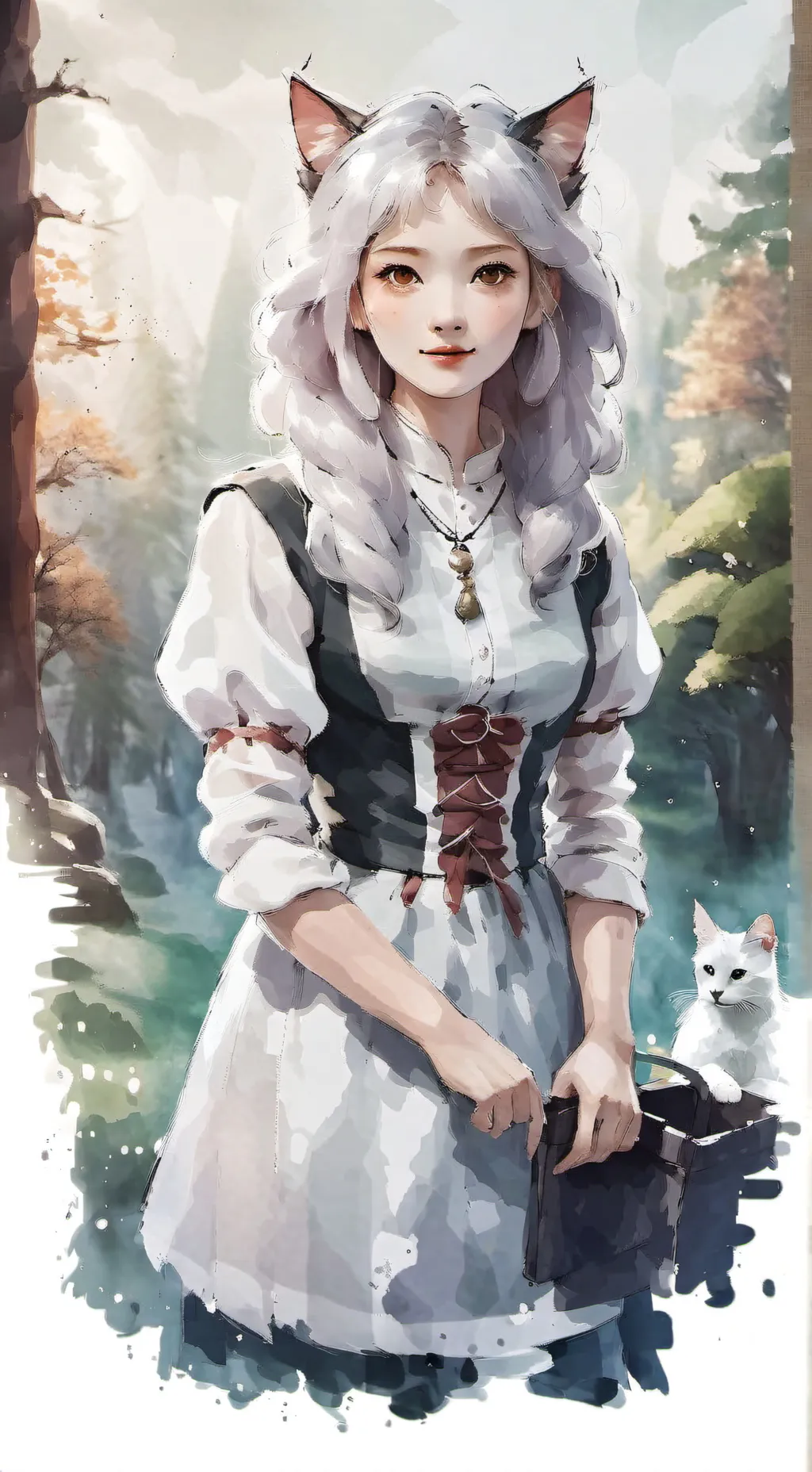 ai character: wenda loves gray background