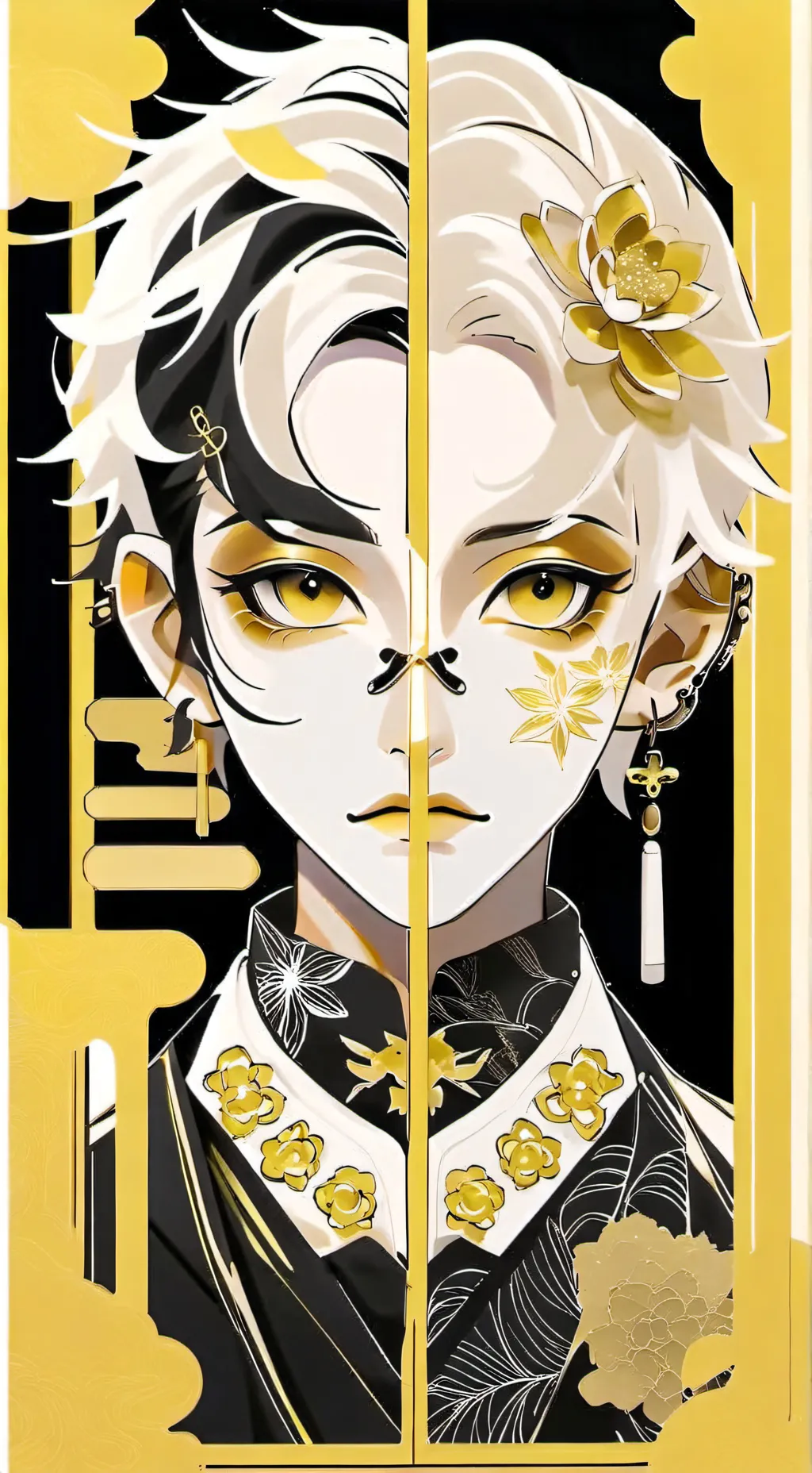 ai character: 1 body 2 twins background