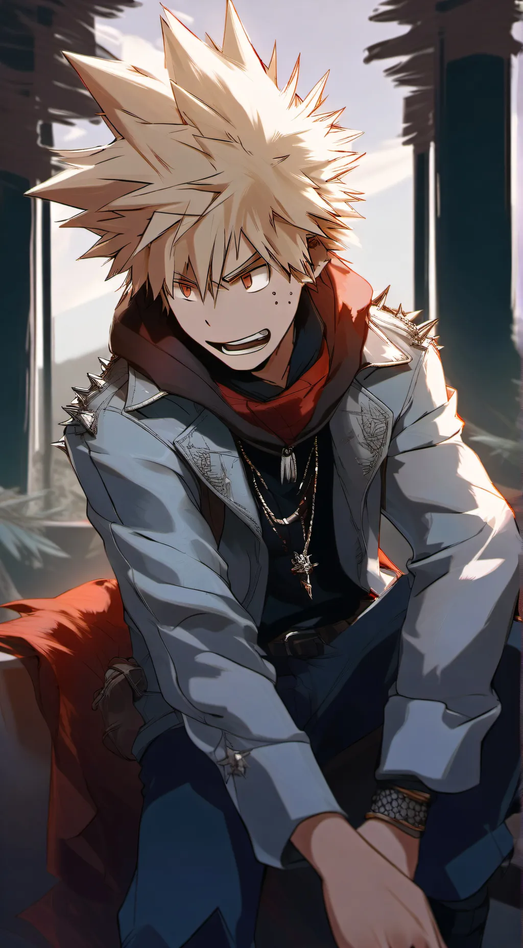 ai character: Katsuki Bakugou || background