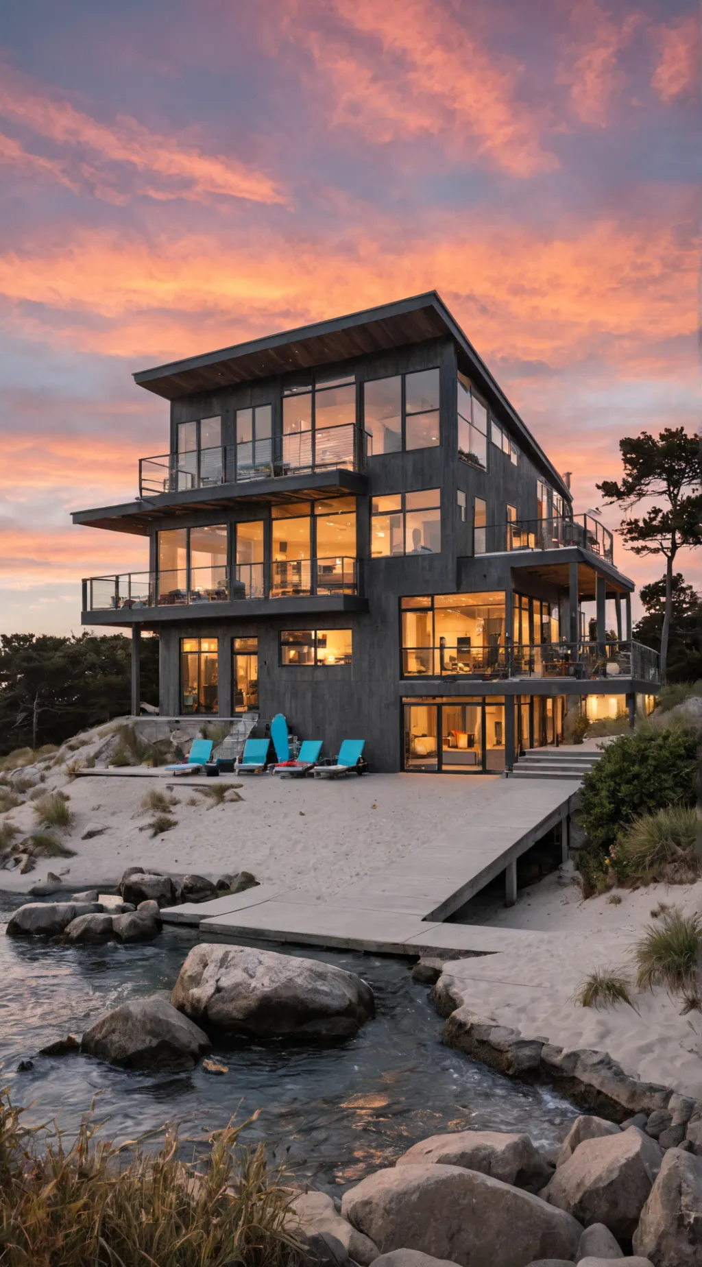ai character: *beach house* background
