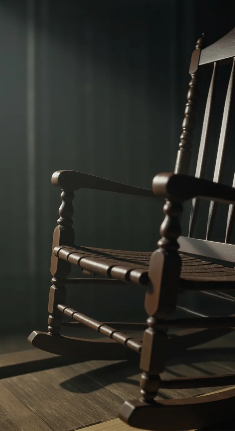ai character: old rocking chair background