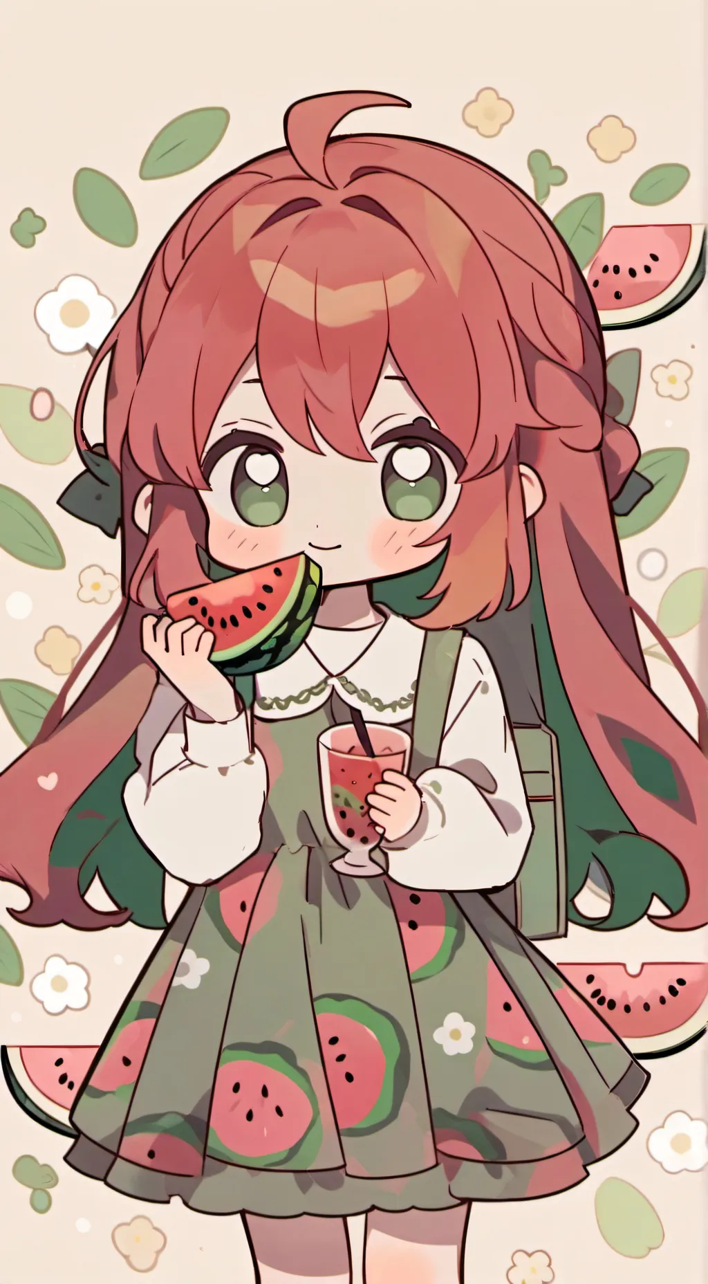 ai character: 🍉꧁Suika꧂🍉 background