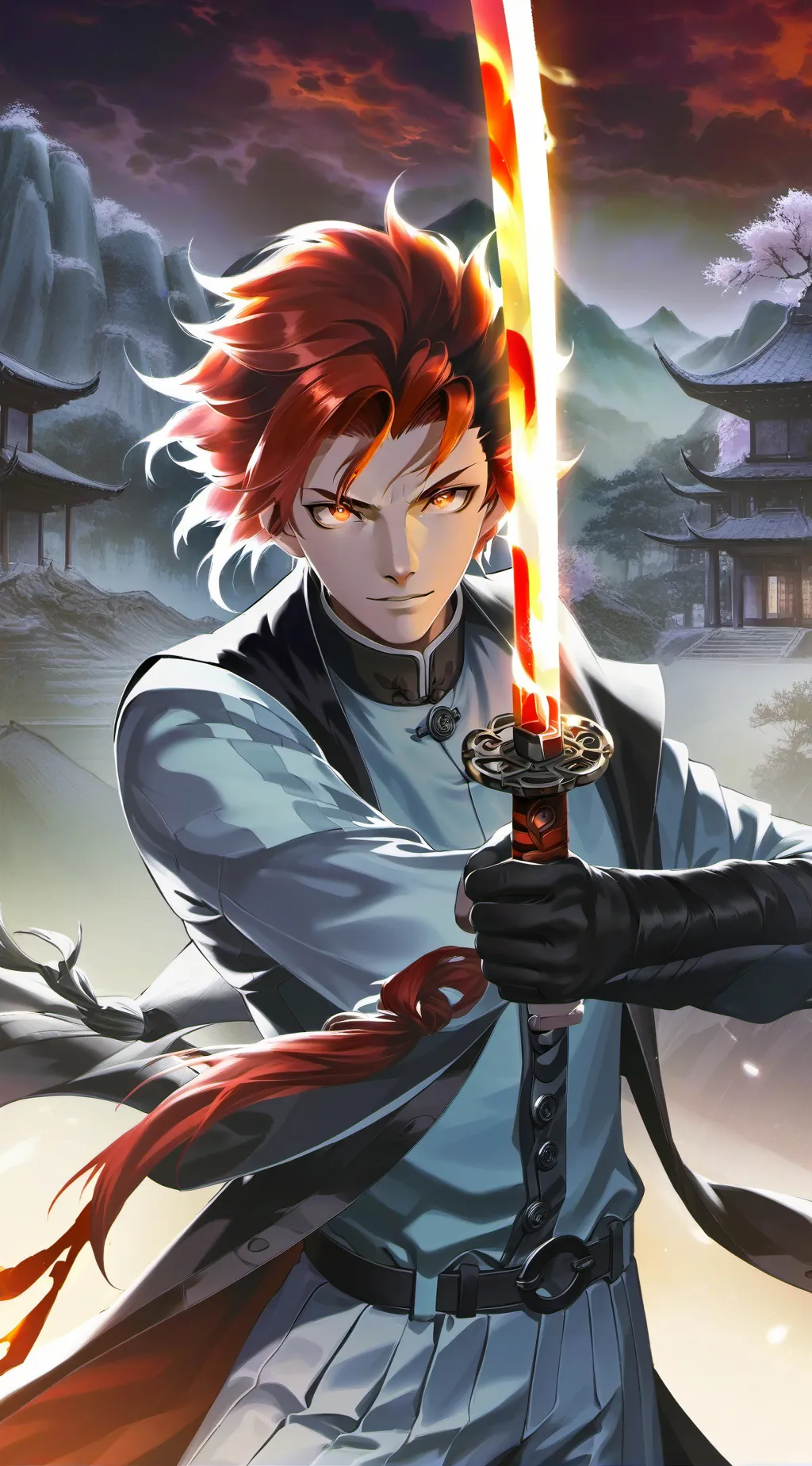 ai character: Kenji snow background