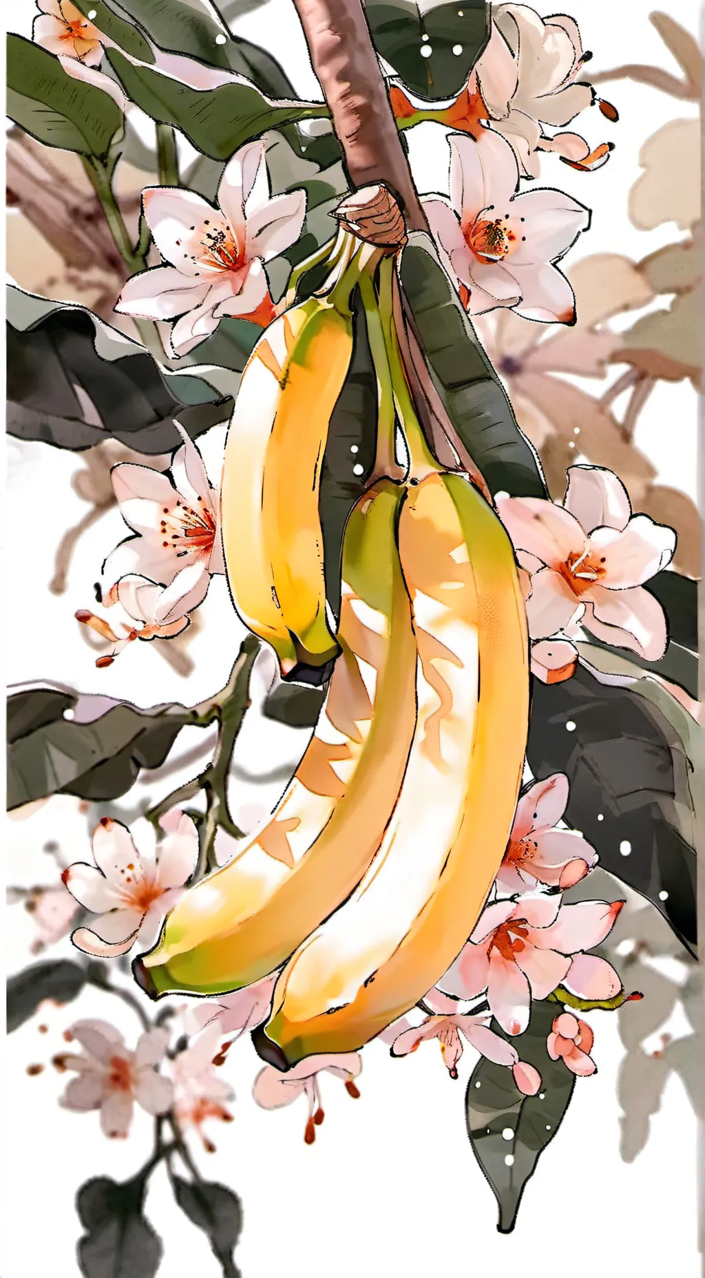 ai character: Mily banana background