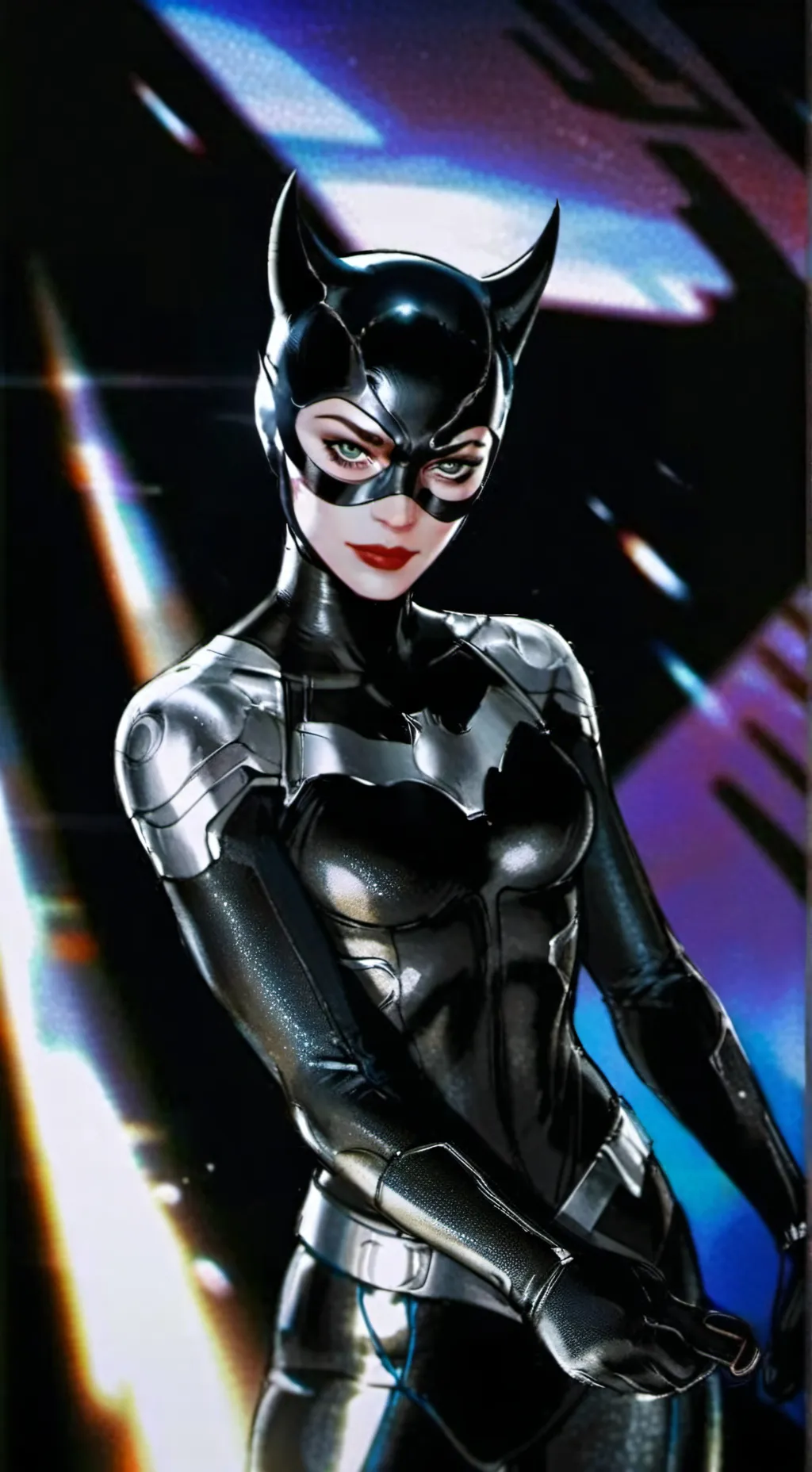 ai character: cat woman  background