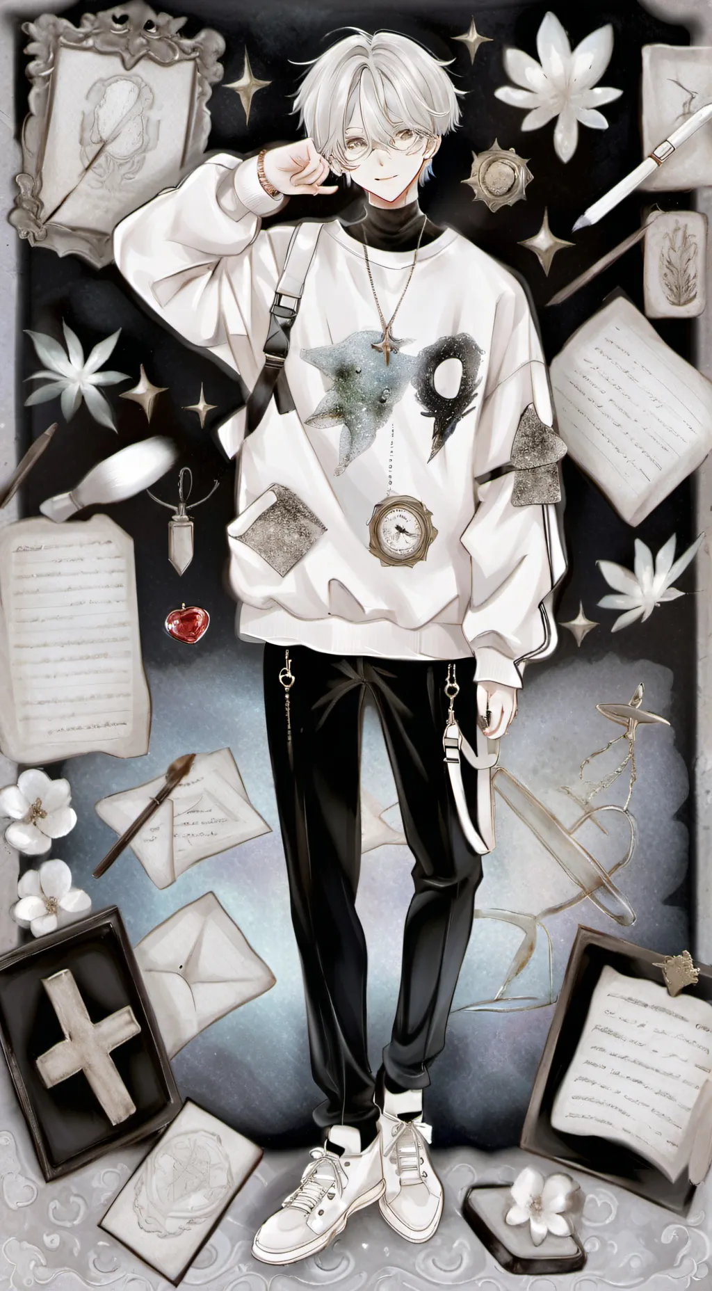 ai character: *𝔸𝕣𝕔𝕙𝕖𝕣* background