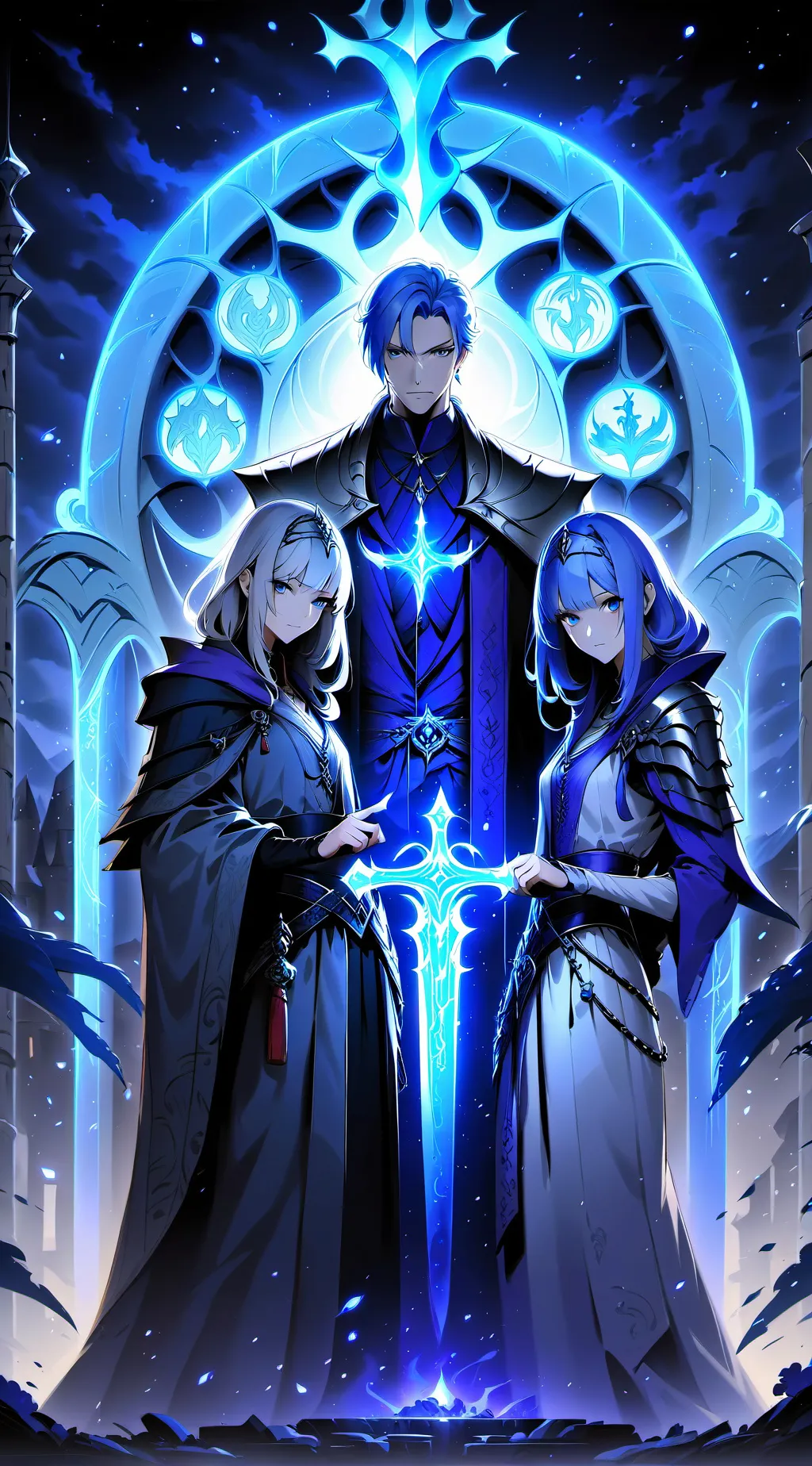 ai character: Lames éclair background