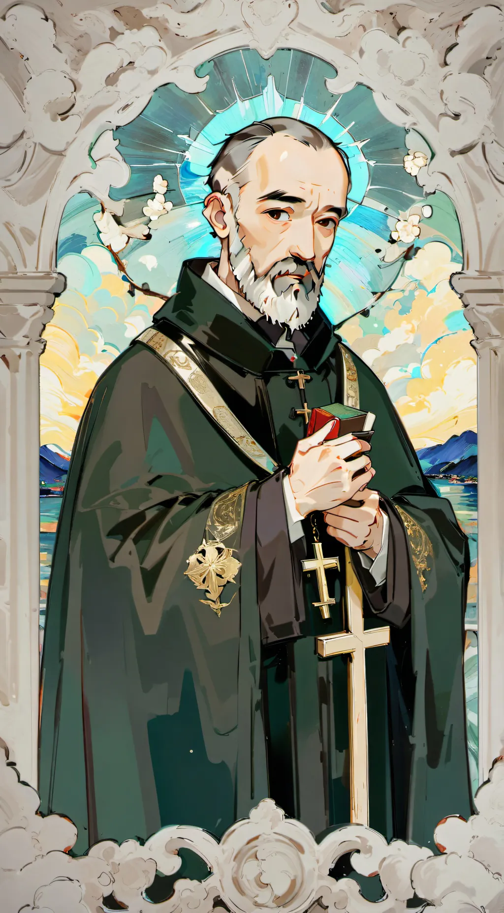 ai character: padre pio background