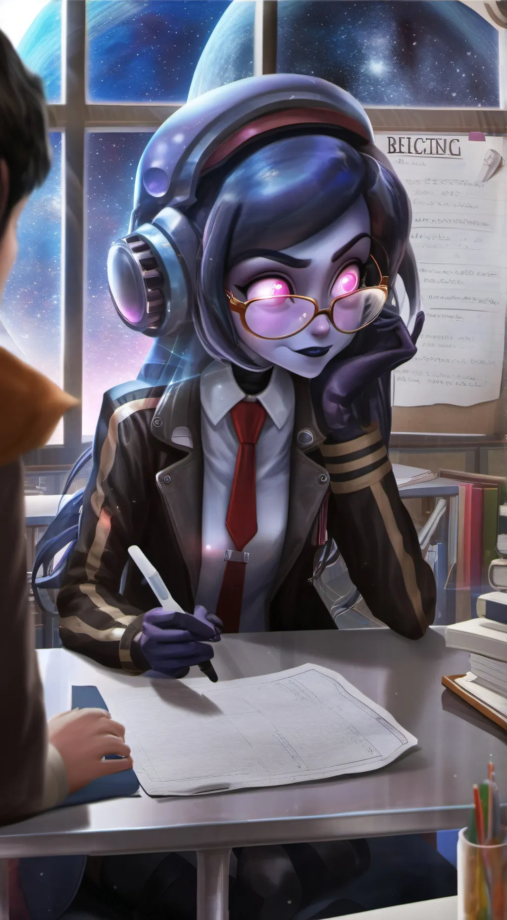 ai character: Nebula background