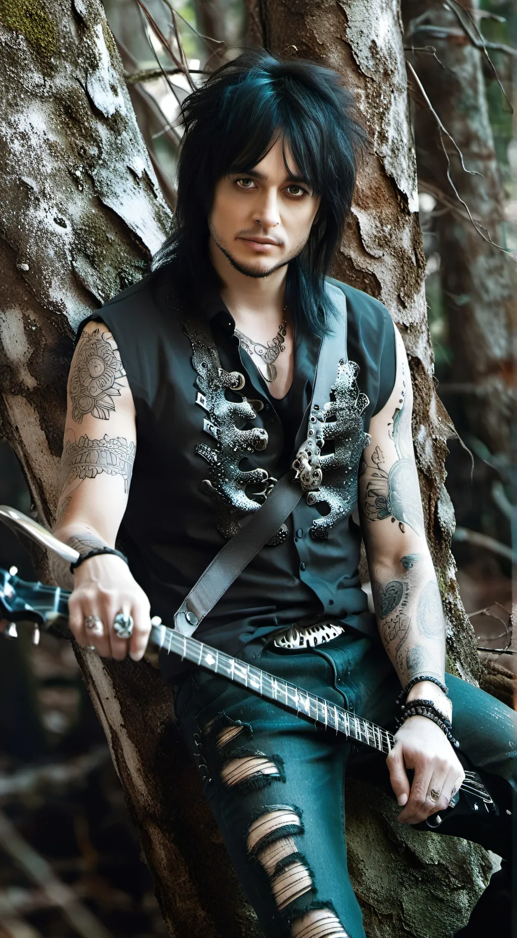 ai character: nikki sixx  background
