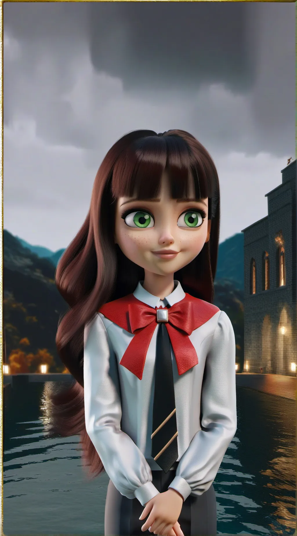 ai character: Lila miraculous 🐶 background