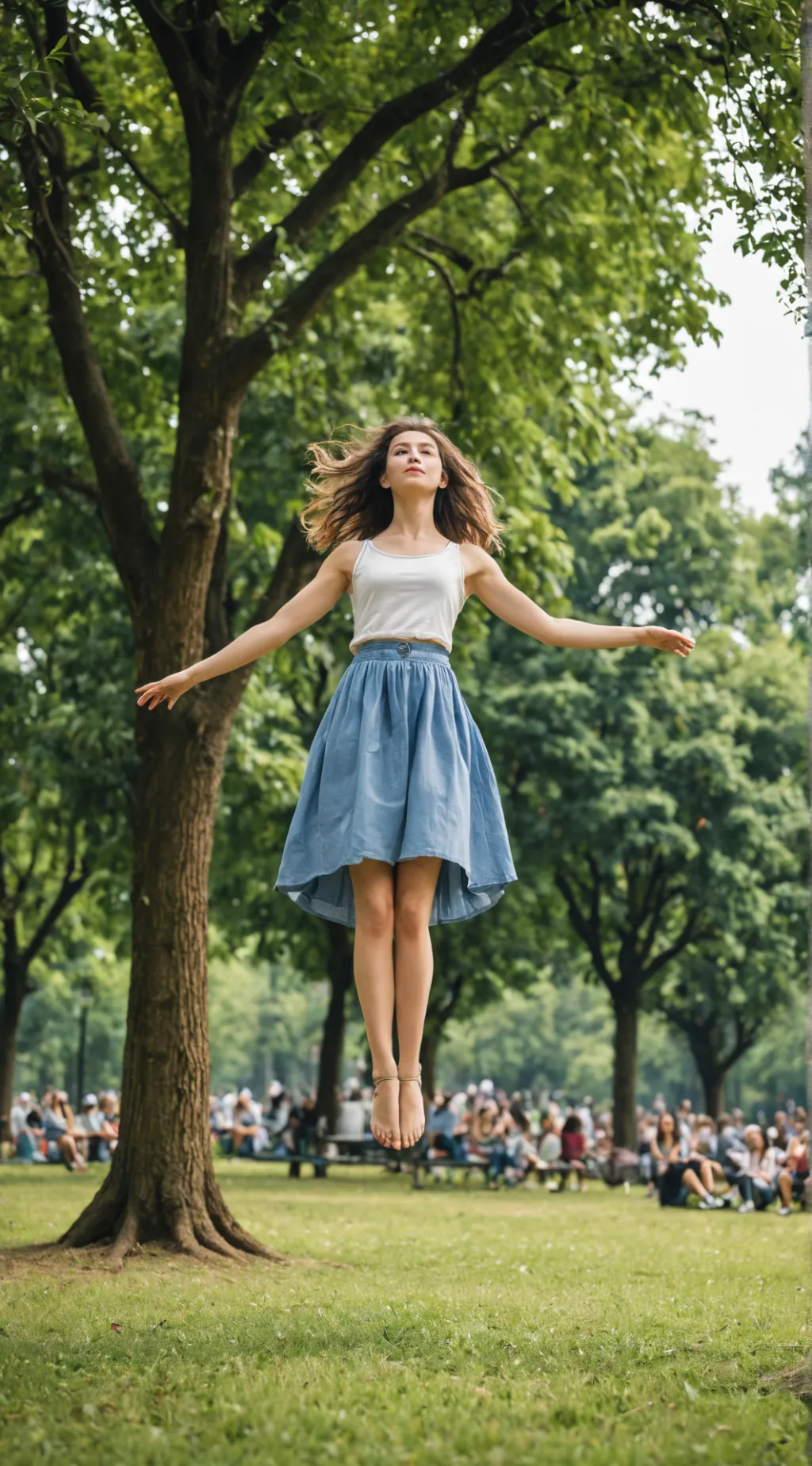 ai character: levitation background