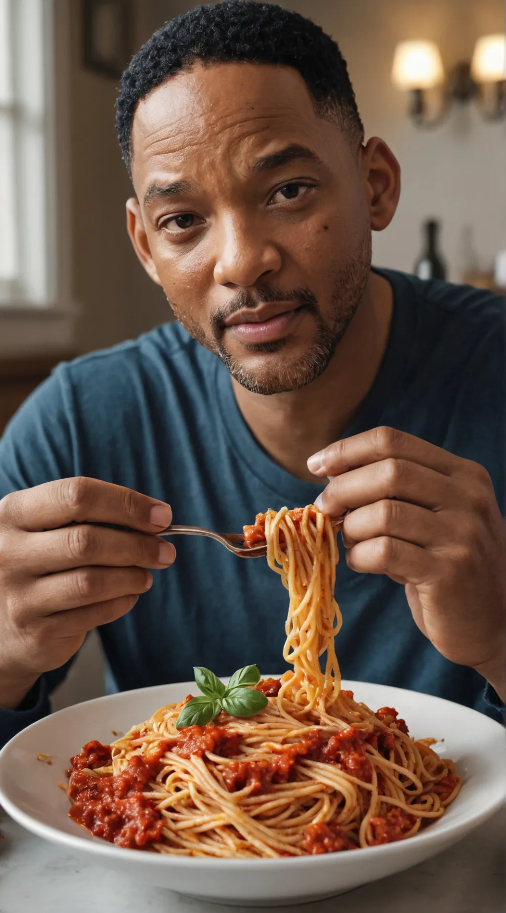 ai character: Will Smith  background