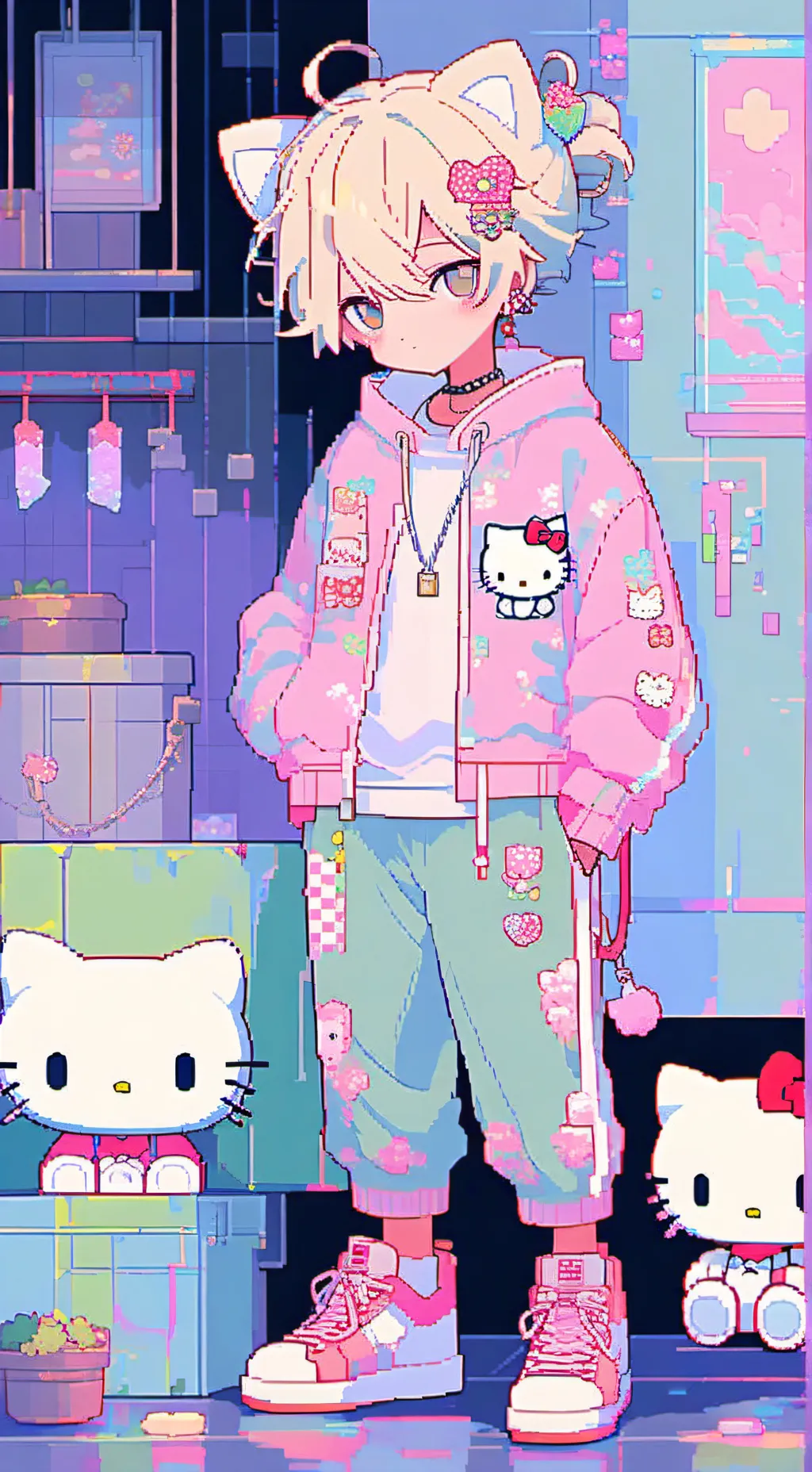 ai character: KITTY GOJO background