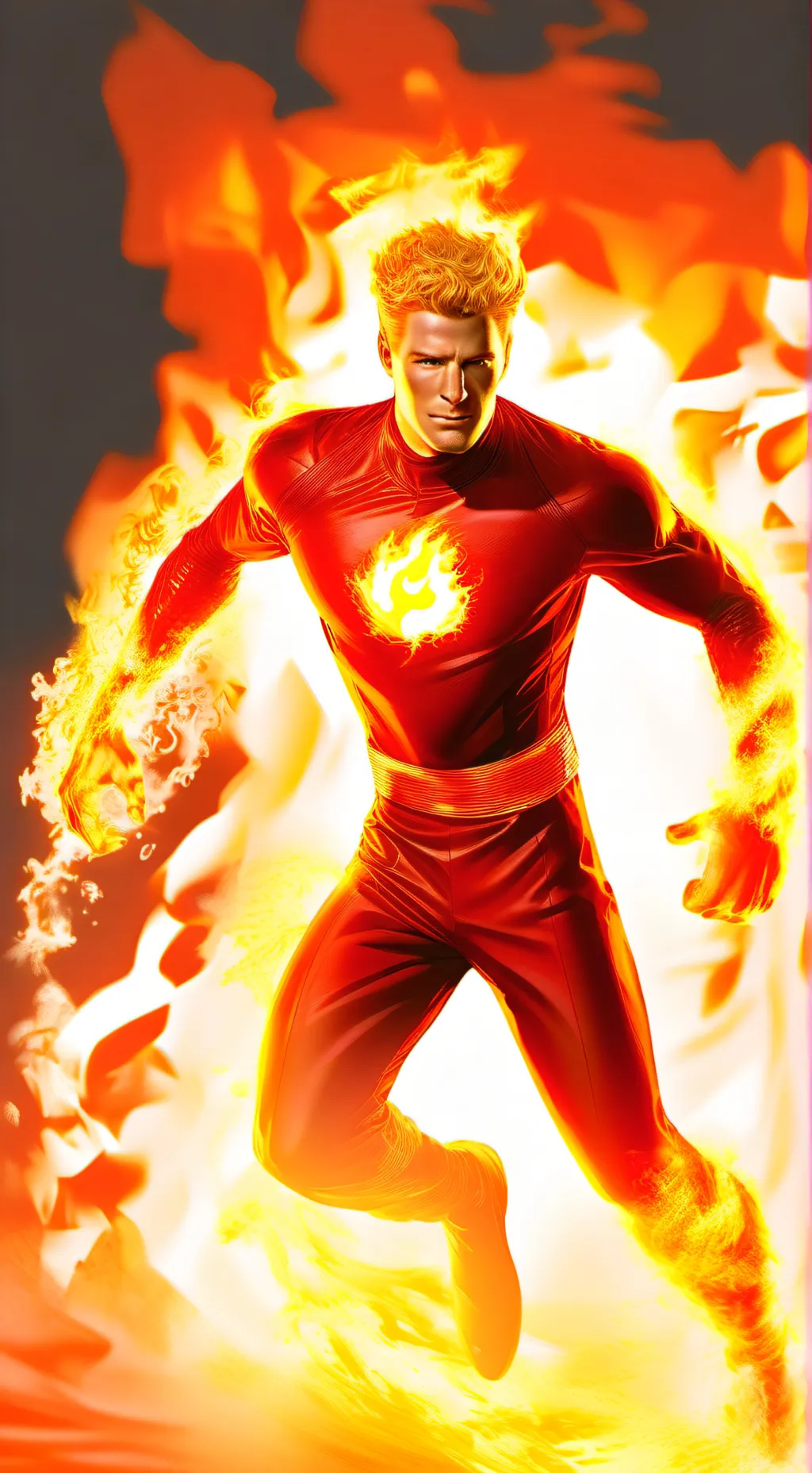 ai character: Human Torch  background
