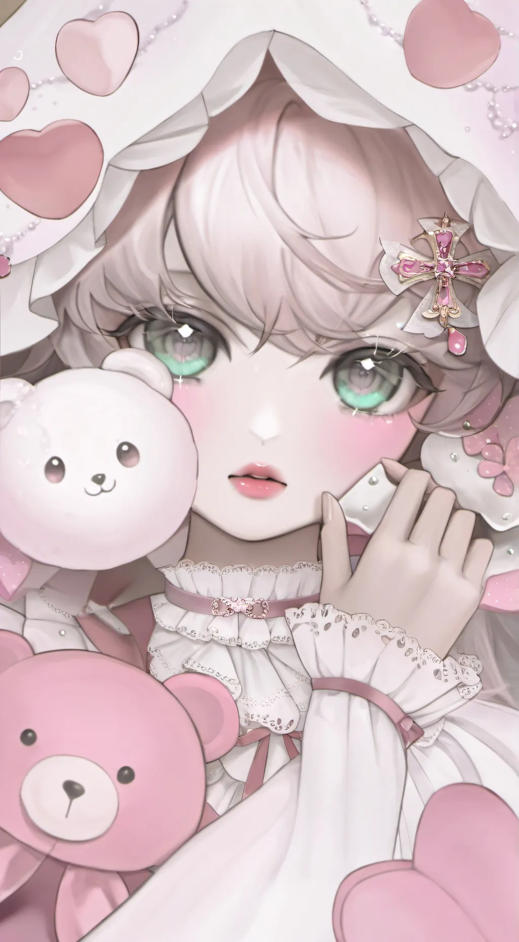 ai character: 🫡🩷🪷milie 🪷🩷🫡 background