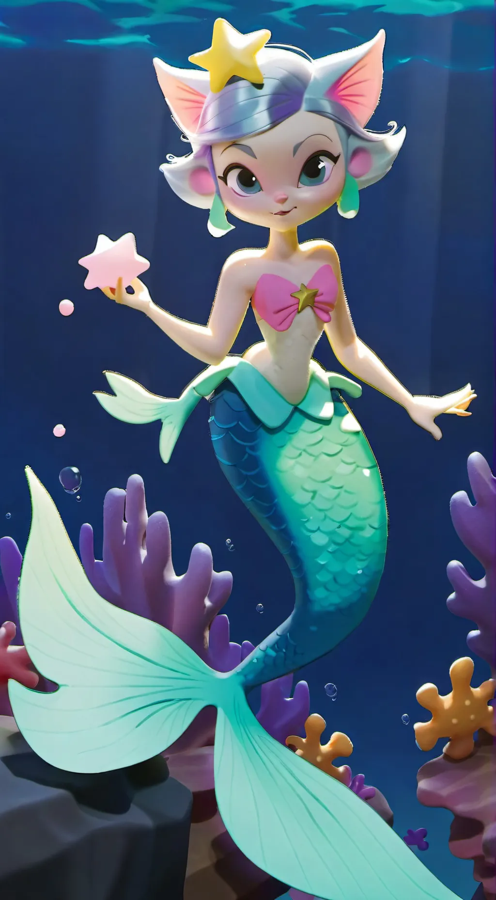 ai character: Mer-cat background