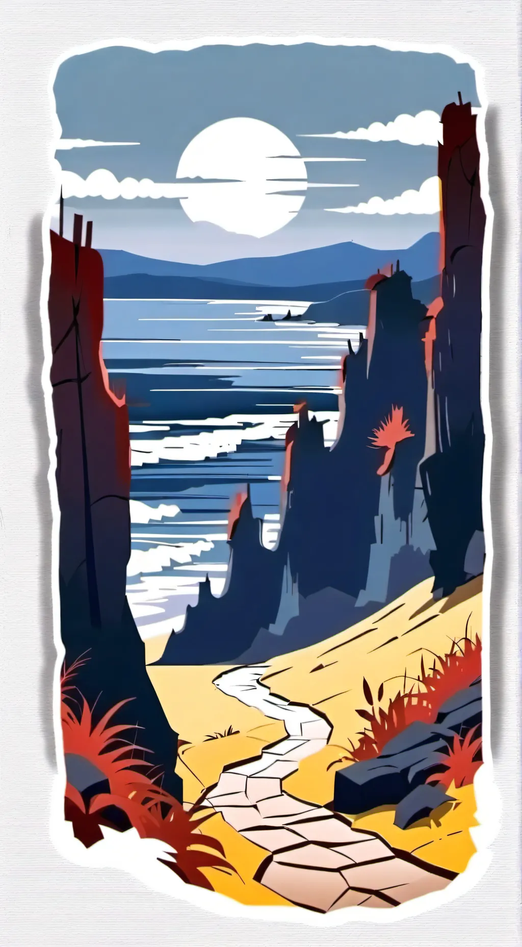 ai character: Dw beach! but... background