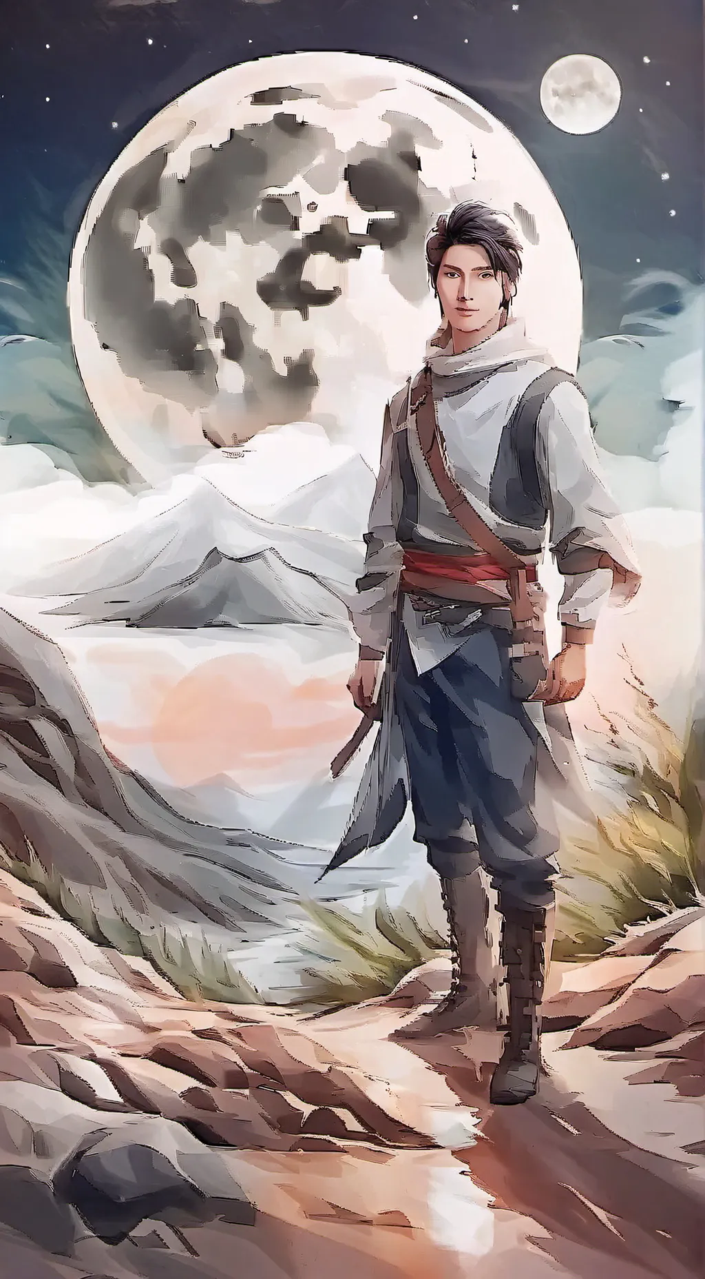 ai character: Moonlight cookie background