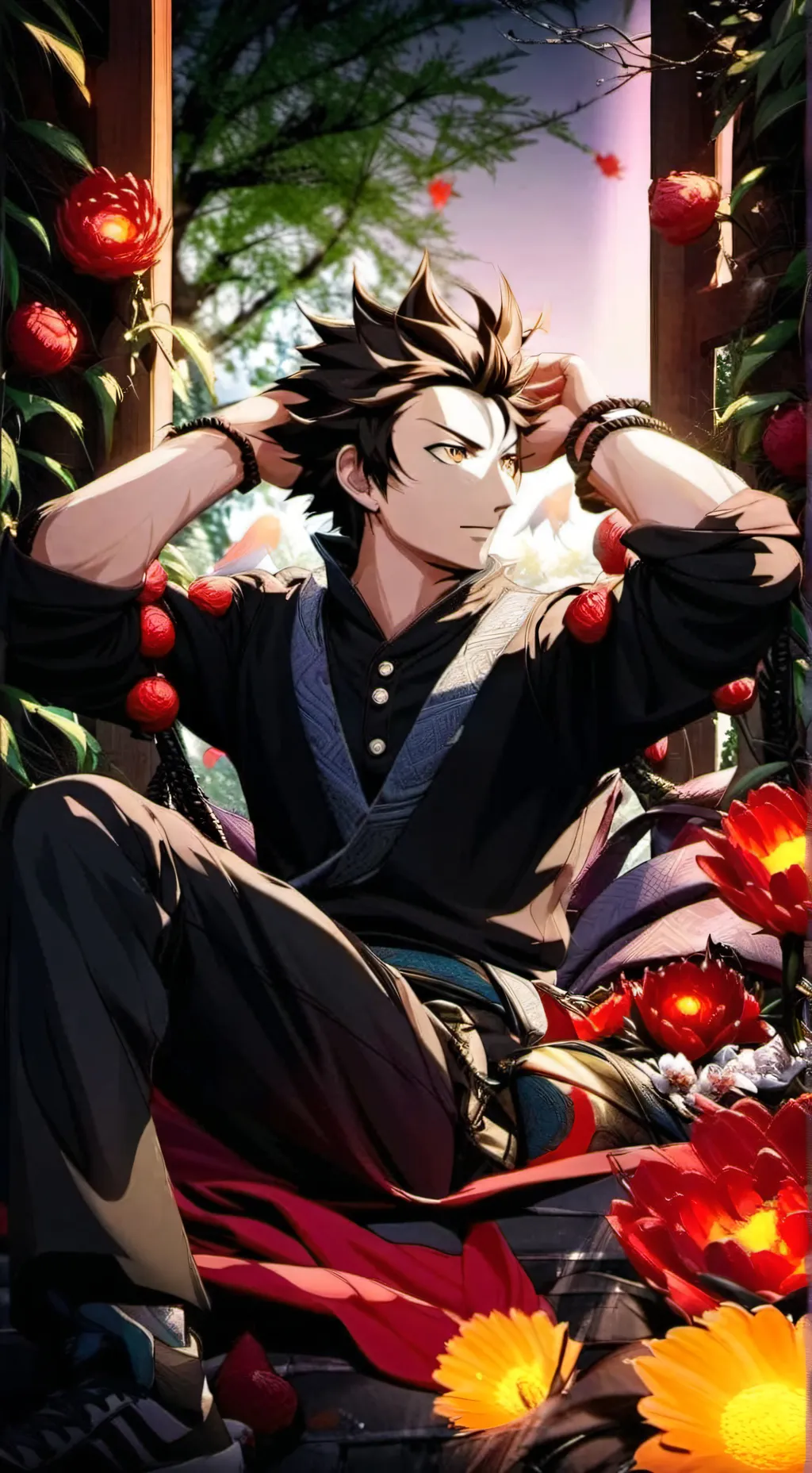 ai character: Tanjiro  background