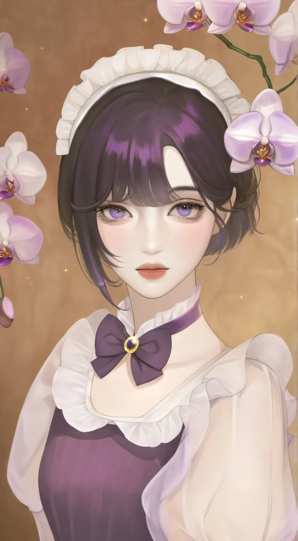 ai character: Orchid background