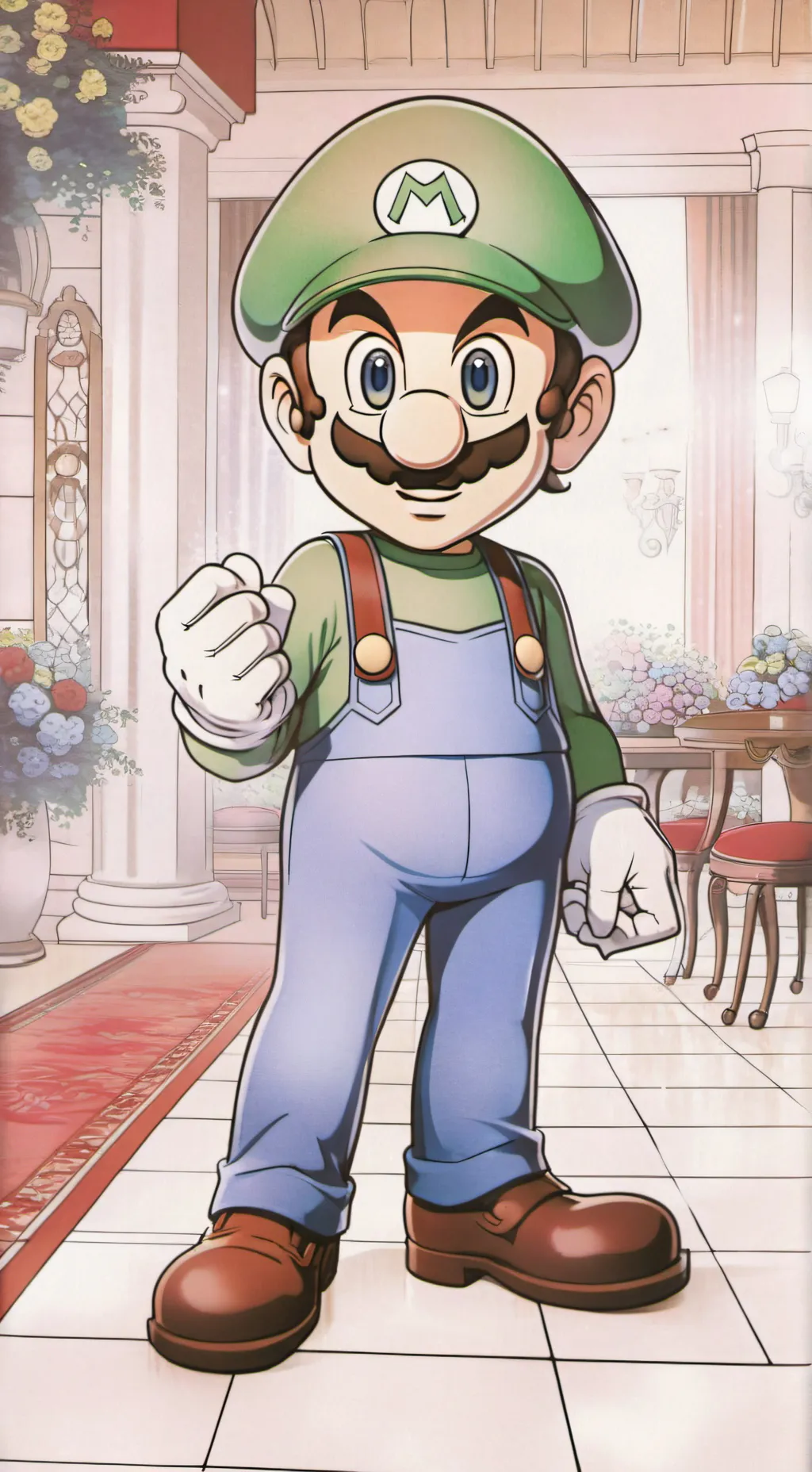 ai character: Yo soy Luigi meme background